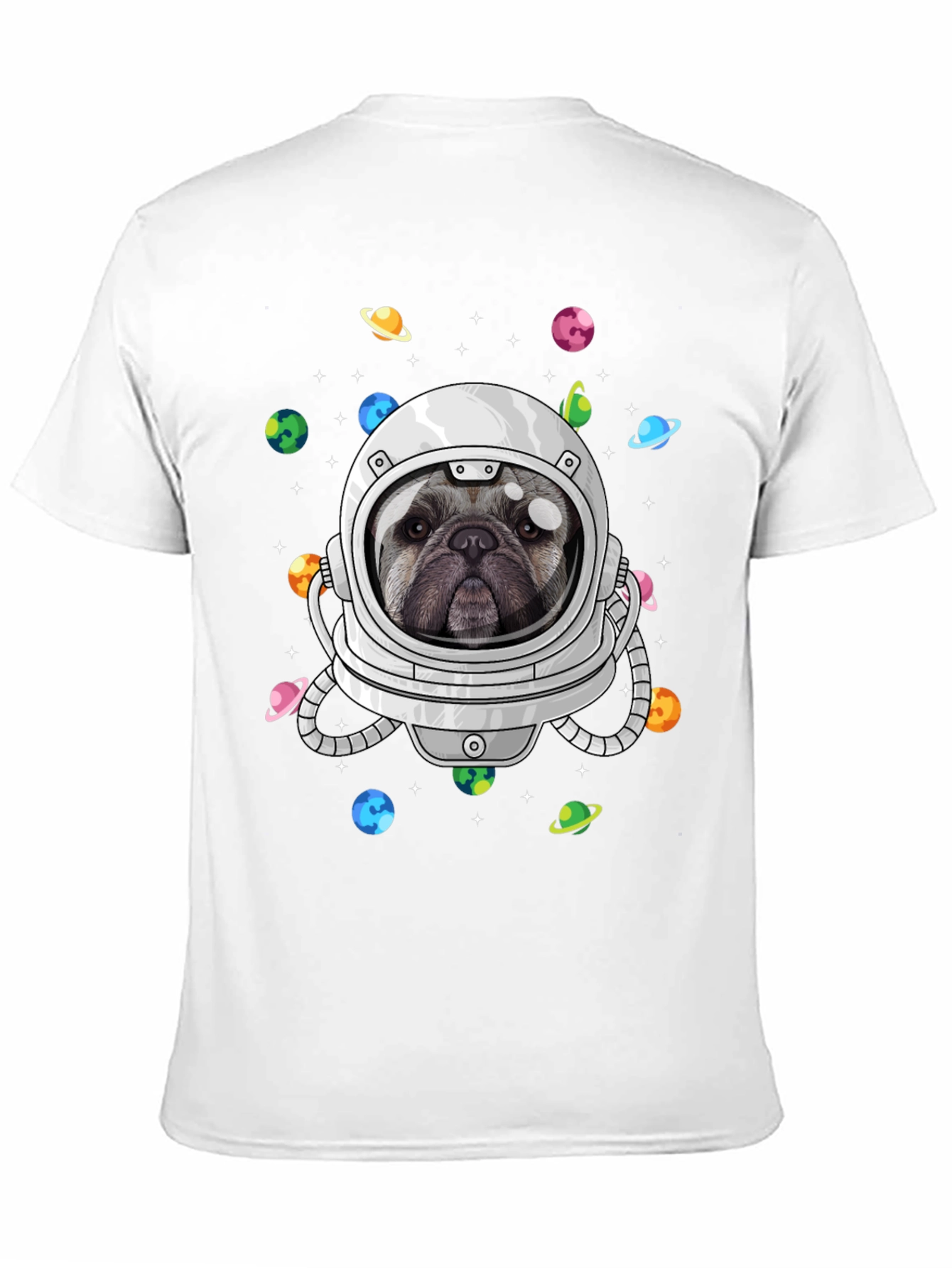 Black Pug Astronaut T-Shirt - Galaxy Dog Space Tee view 11