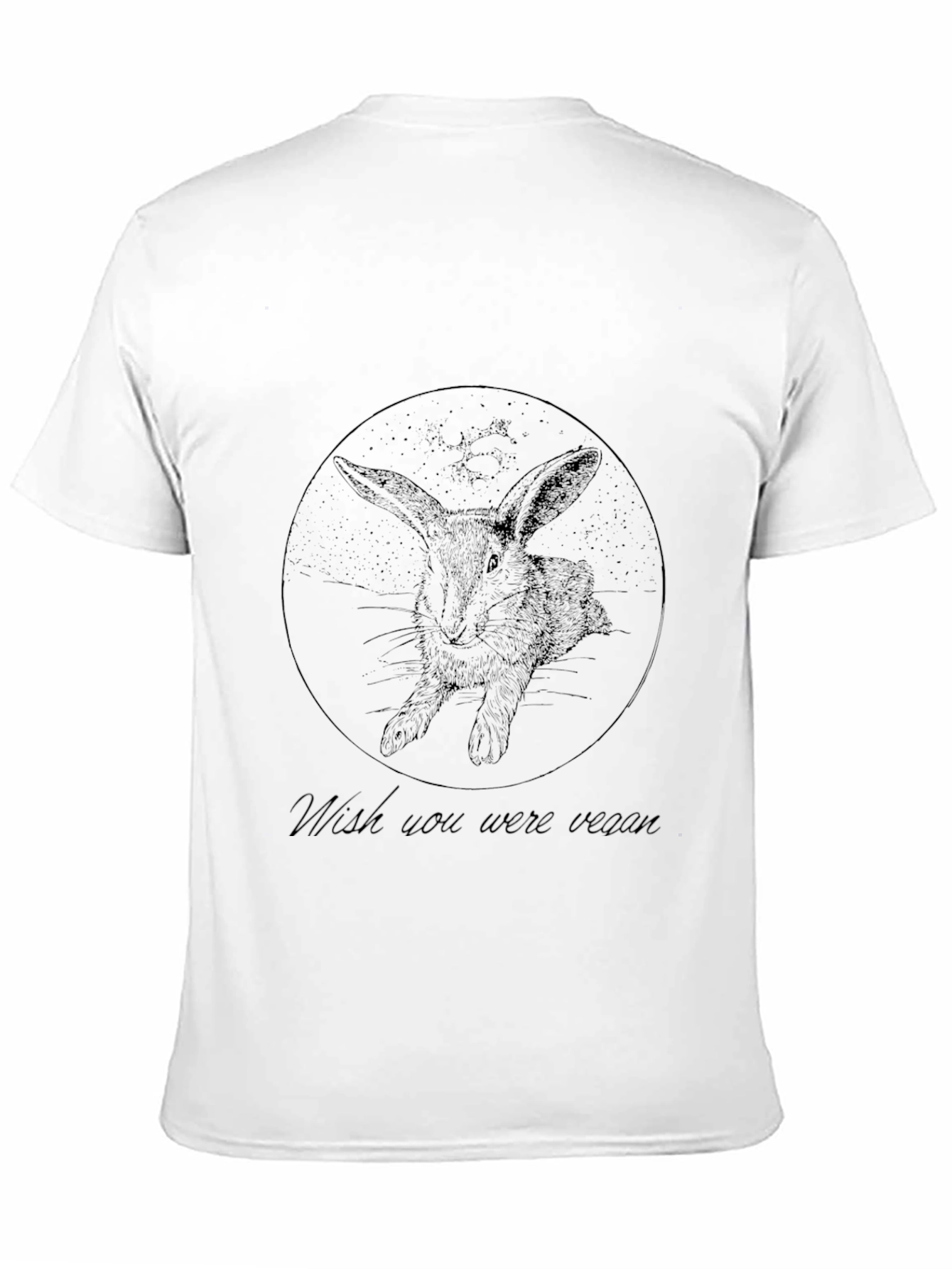 Black Vegan Rabbit Graphic Tee - Black view 11