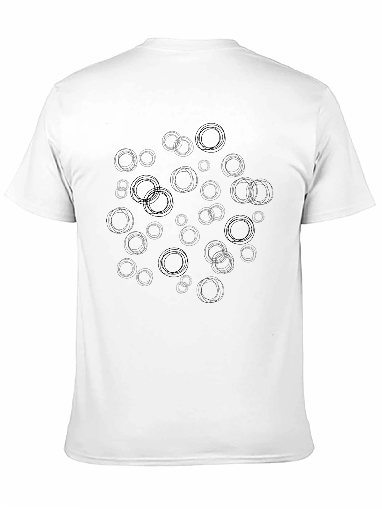 Black Abstract Circle Design Black T-Shirt view 11