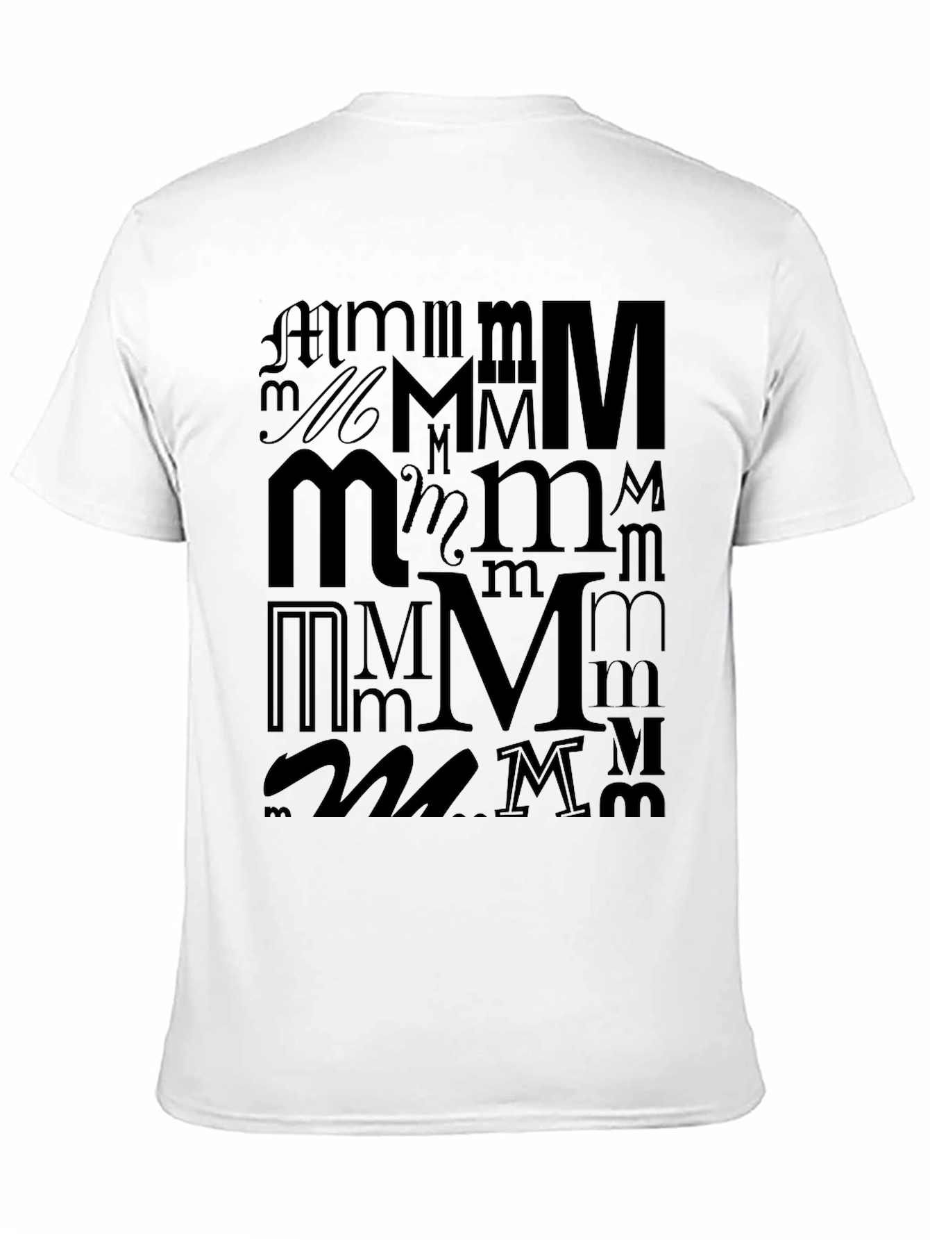 Black Letter "M" Black Graphic Tee view 11