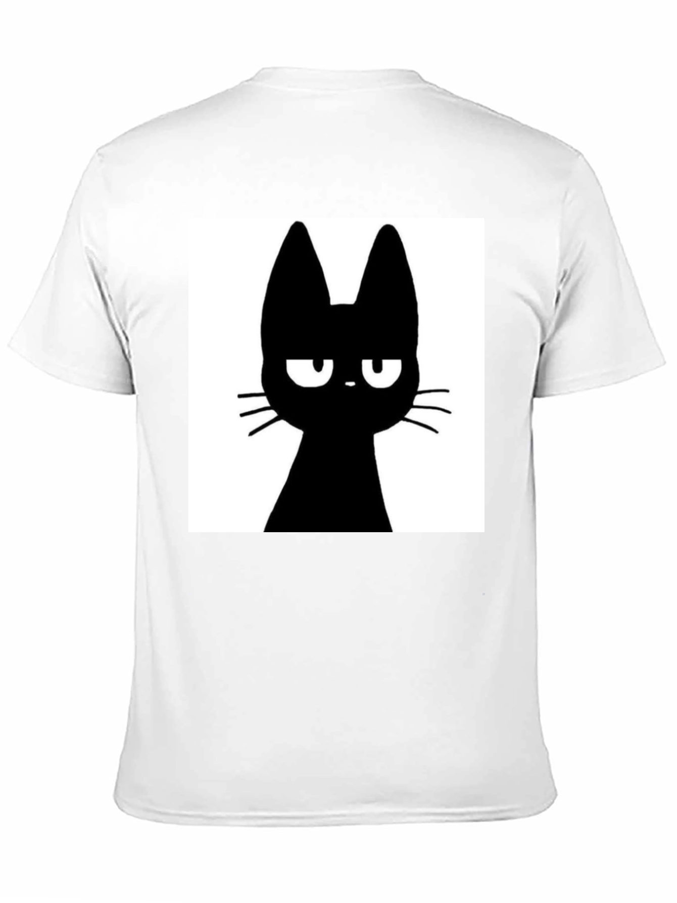 Black Grumpy Black Cat T-Shirt - Unisex Cotton Tee view 11