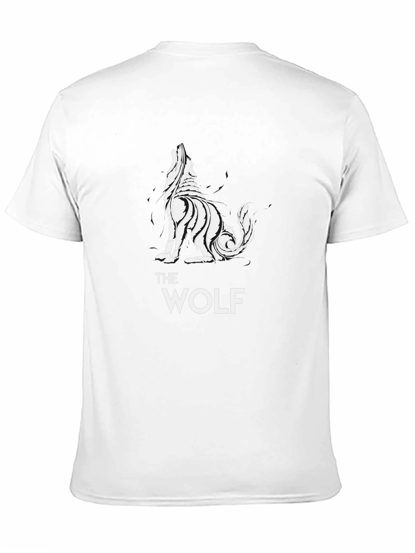Black Tribal Wolf Graphic Tee - Black Cotton T-Shirt view 11
