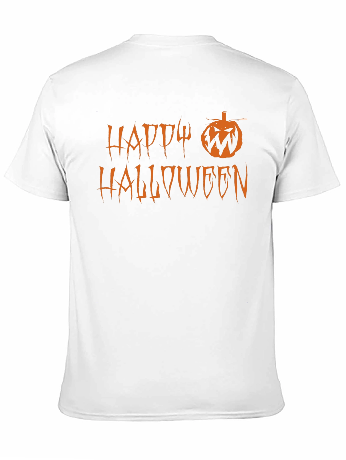 Black Happy Halloween T-Shirt - Pumpkin Design - Black Cotton Tee view 11