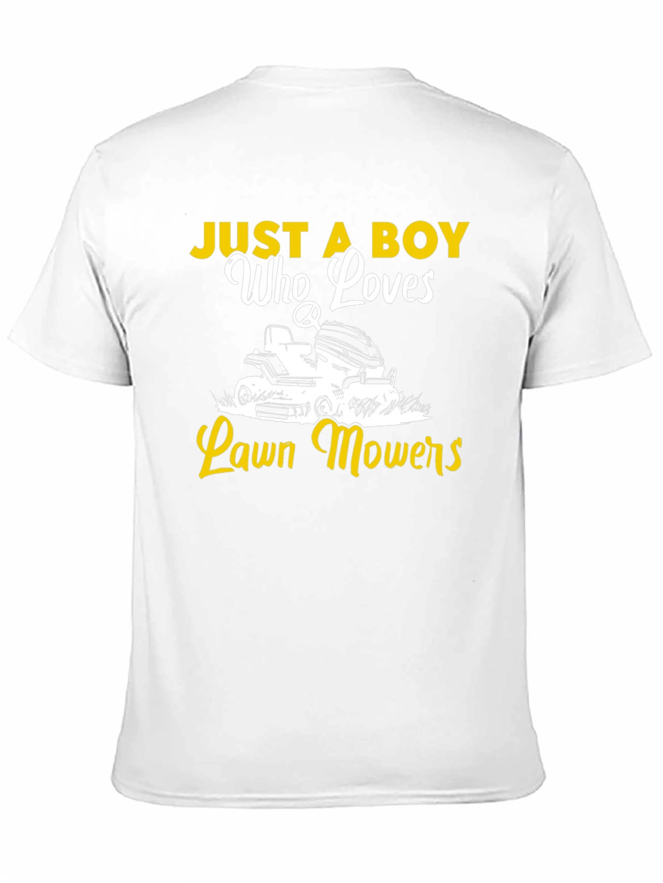 Black Just a Boy Who Loves Lawn Mowers Black Tee view 11