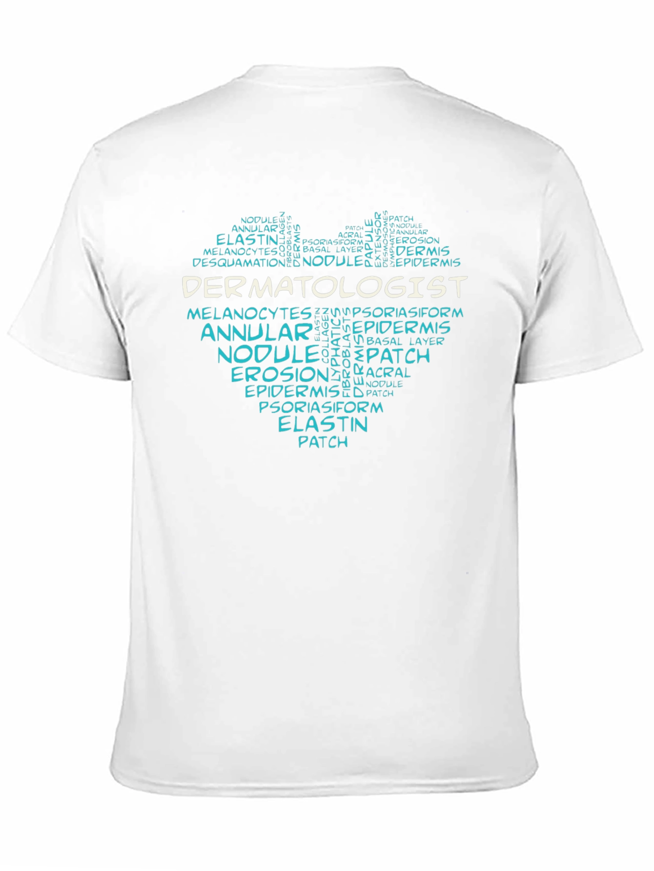 Black Dermatologist Word Cloud Heart T-Shirt view 11