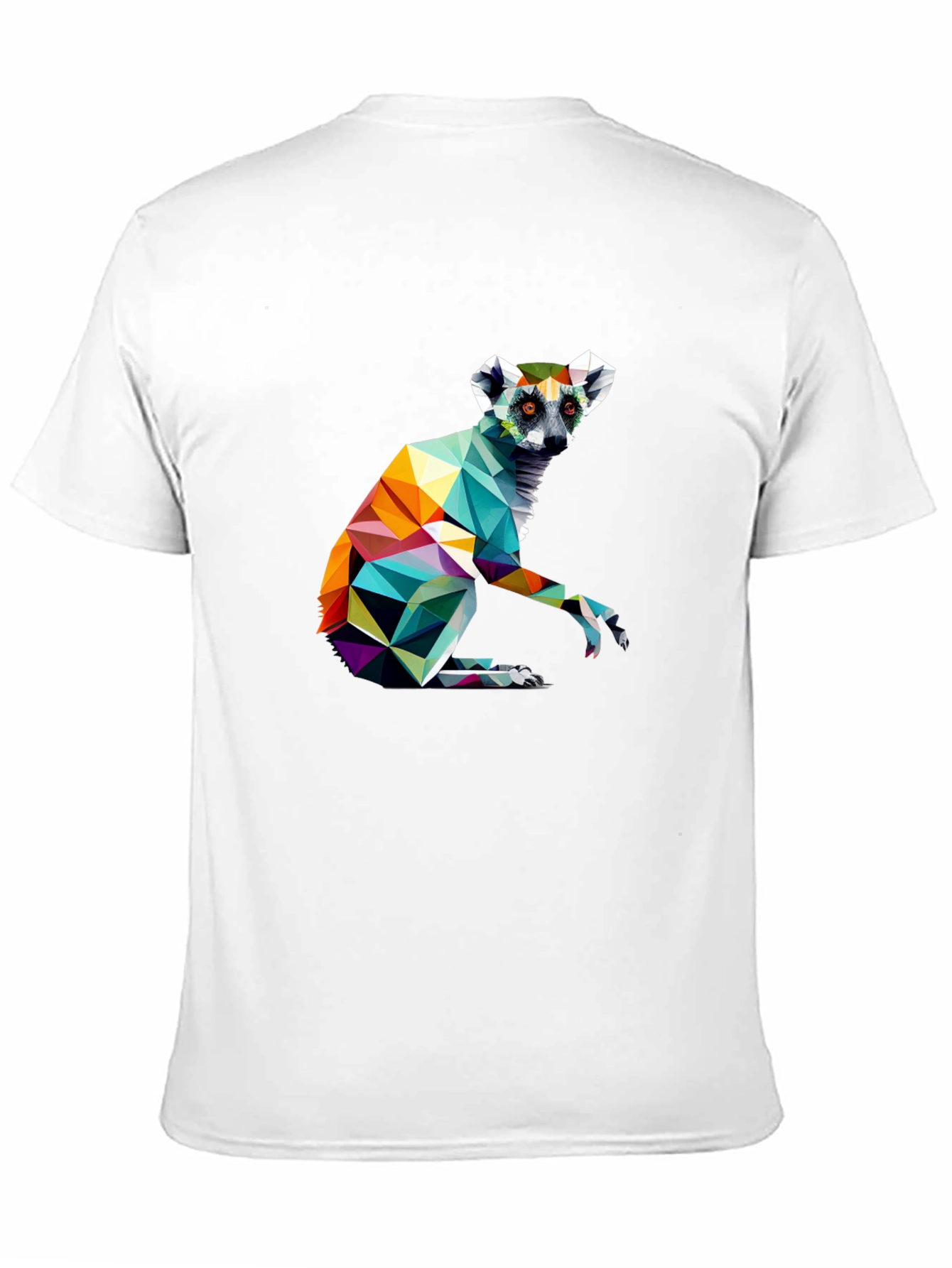 Black Geometric Lemur Graphic Tee - Modern Black T-Shirt view 11