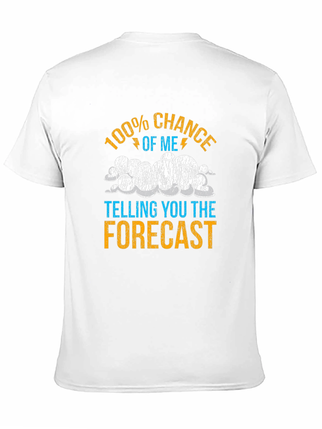 Black Funny Weather Forecast T-Shirt - 100% Chance Tee view 11