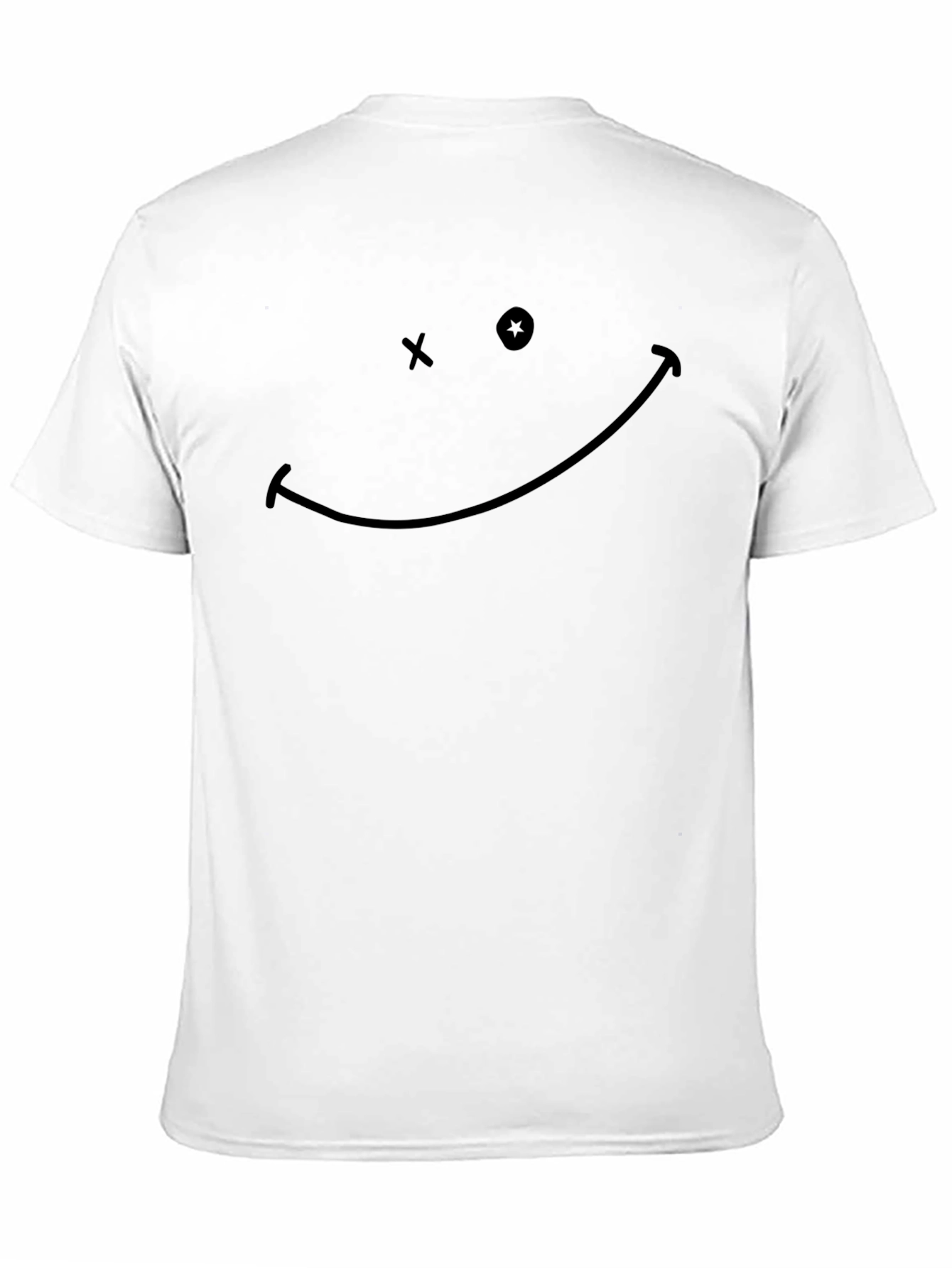 Black Smiley Face Graphic Tee - Soft Cotton Blend view 11