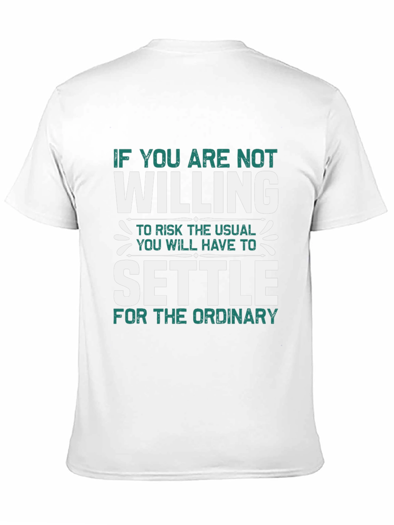 Black Motivational T-Shirt - Willing to Risk Settle view 11