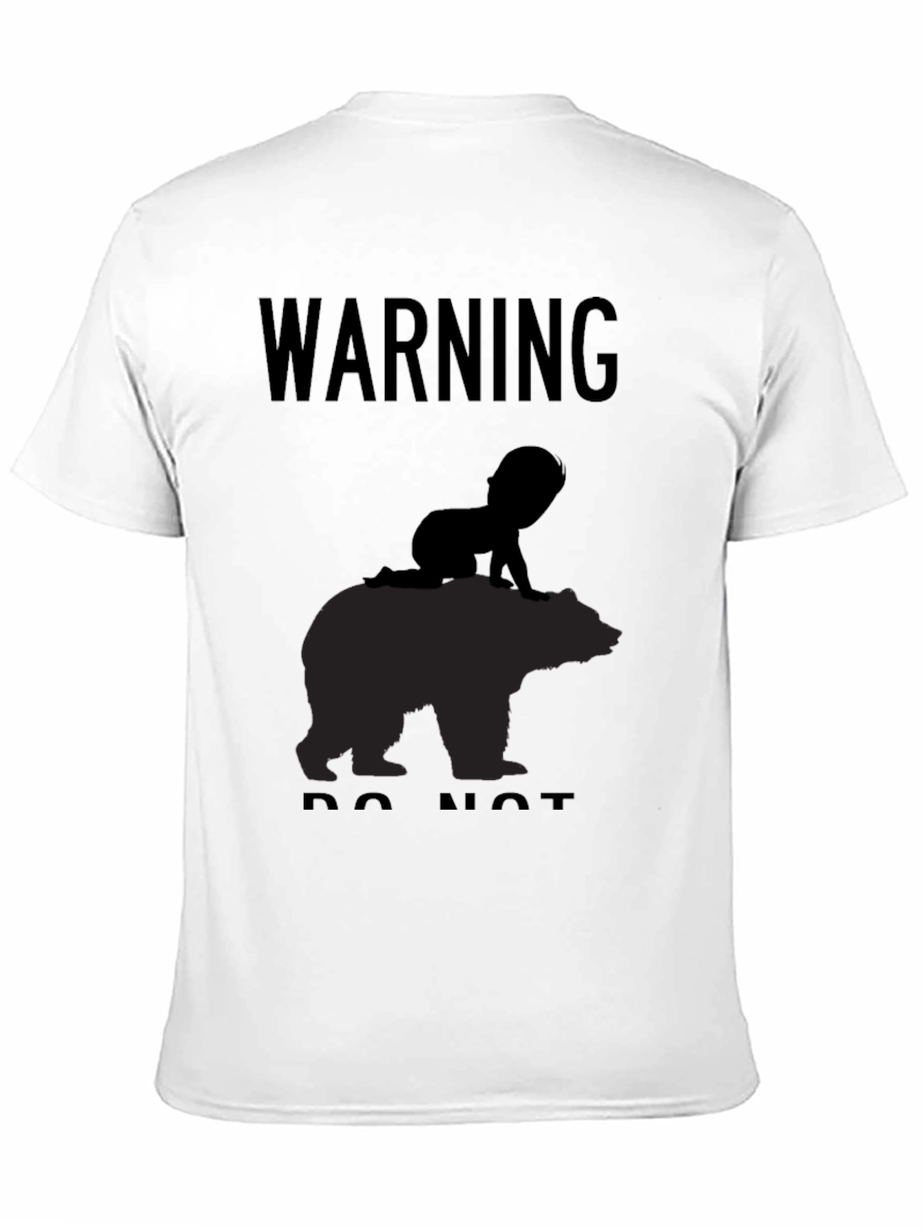 Black Warning Baby on Bear T-Shirt - Funny Novelty Tee view 11
