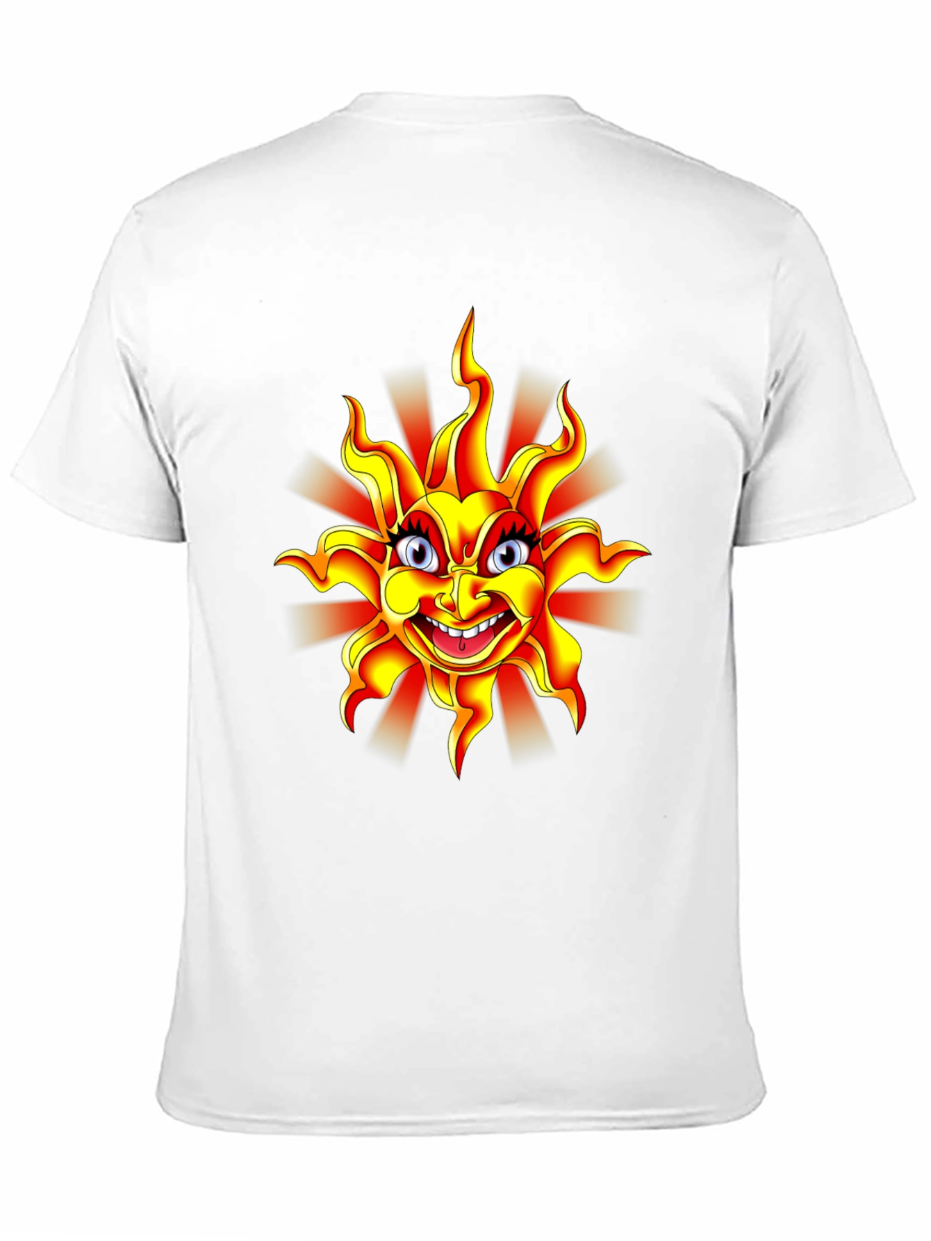 Black Cartoon Sun Graphic Black T-Shirt view 11