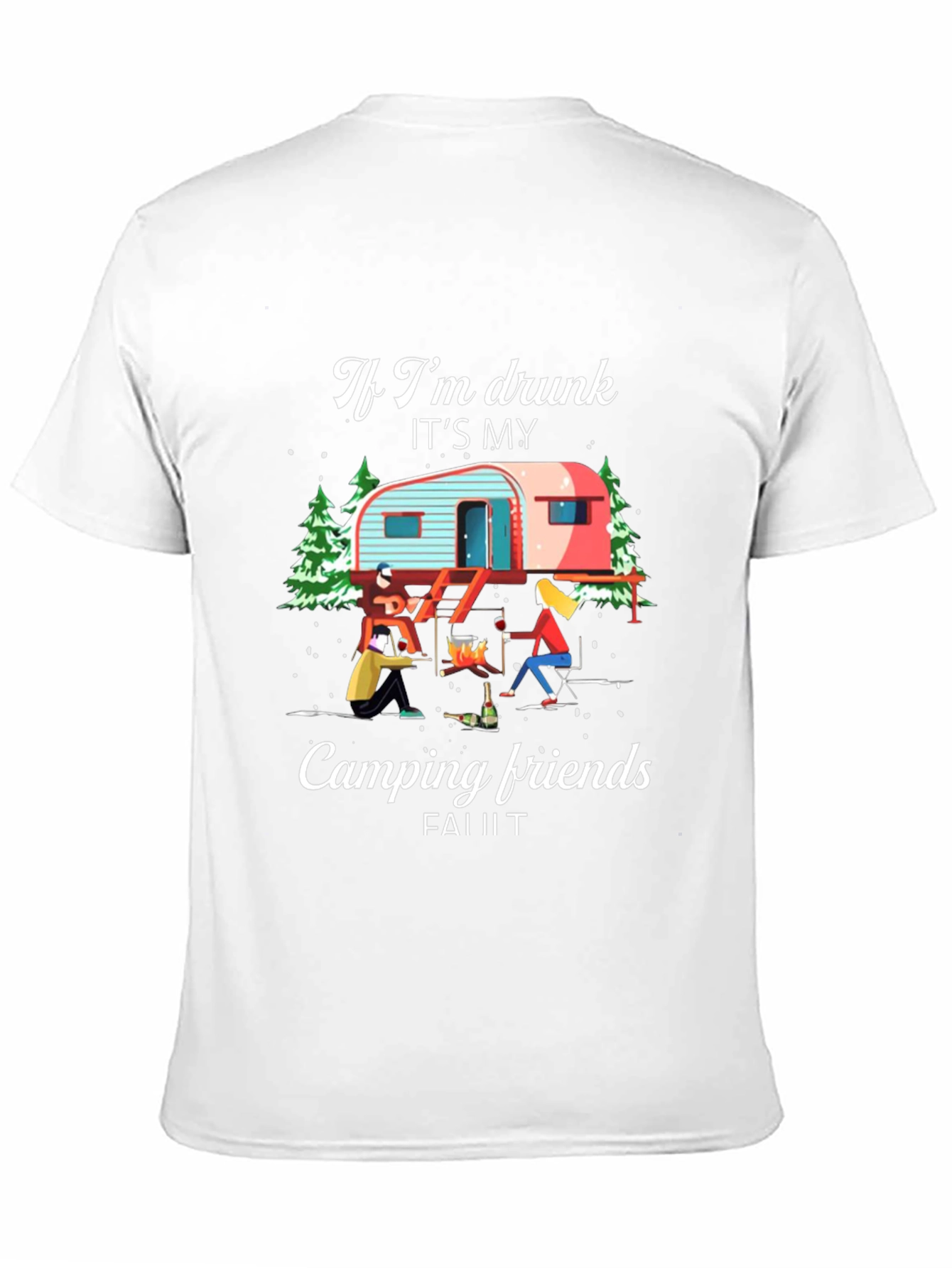 Black Funny Camping Friends Graphic Tee view 11