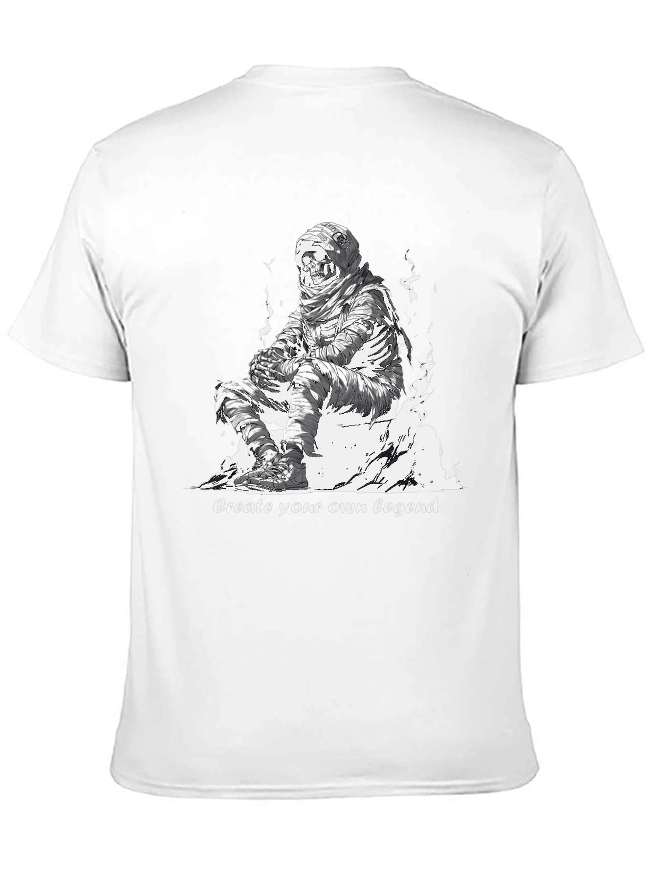 Black Skull Mummy Graphic Tee - Create Your Legend view 11