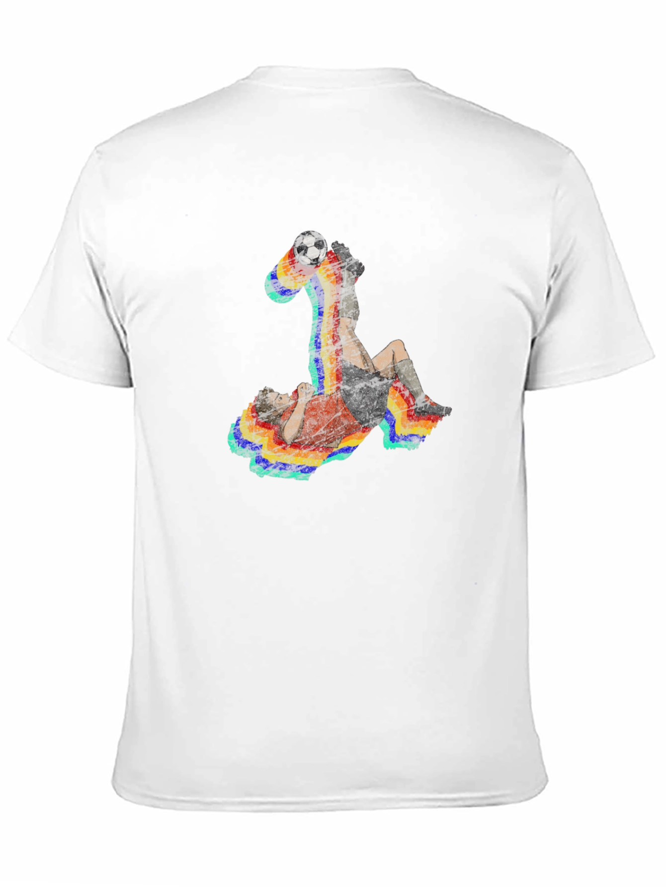 Black Retro Soccer Bicycle Kick Graphic Tee - Black view 11