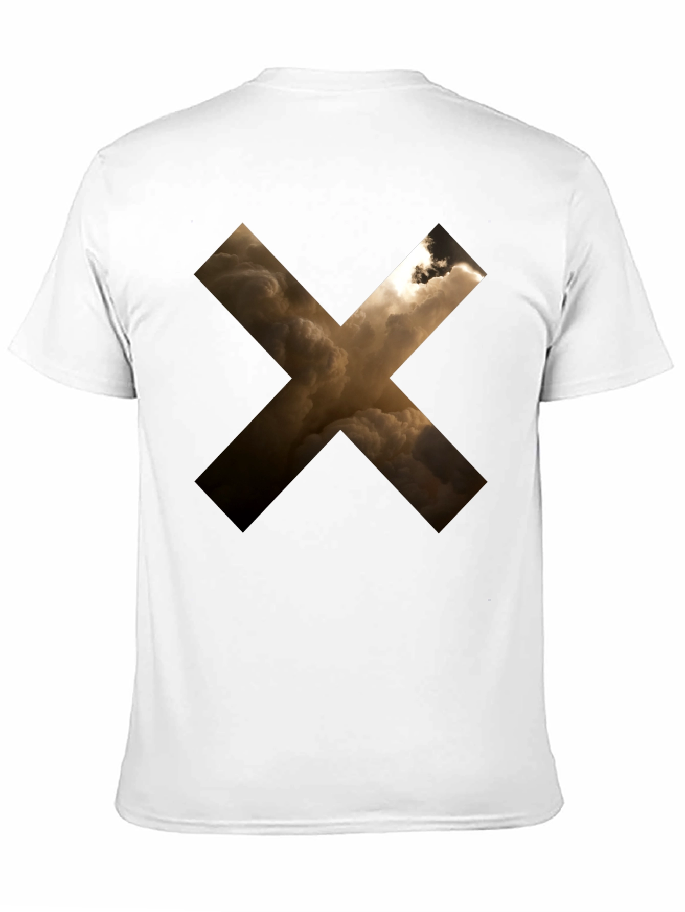 Black Abstract Cloud Cross Graphic Black T-Shirt view 11
