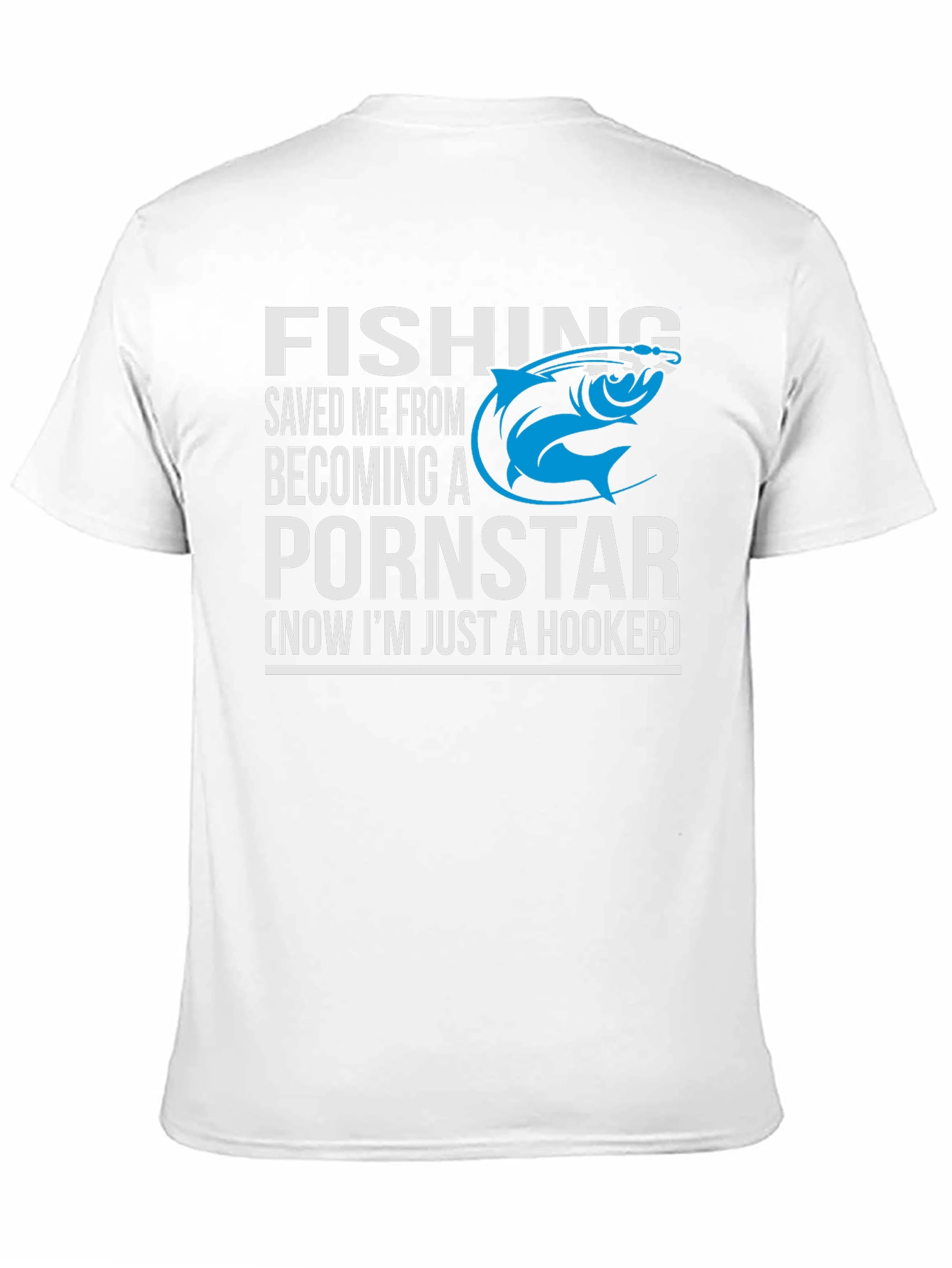 Black Fishing Saved Me Humor Graphic T-Shirt view 11