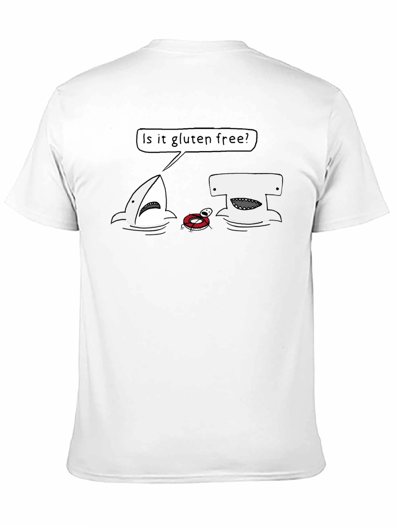 Gluten-Free Shark Humor Graphic T-Shirt - 11