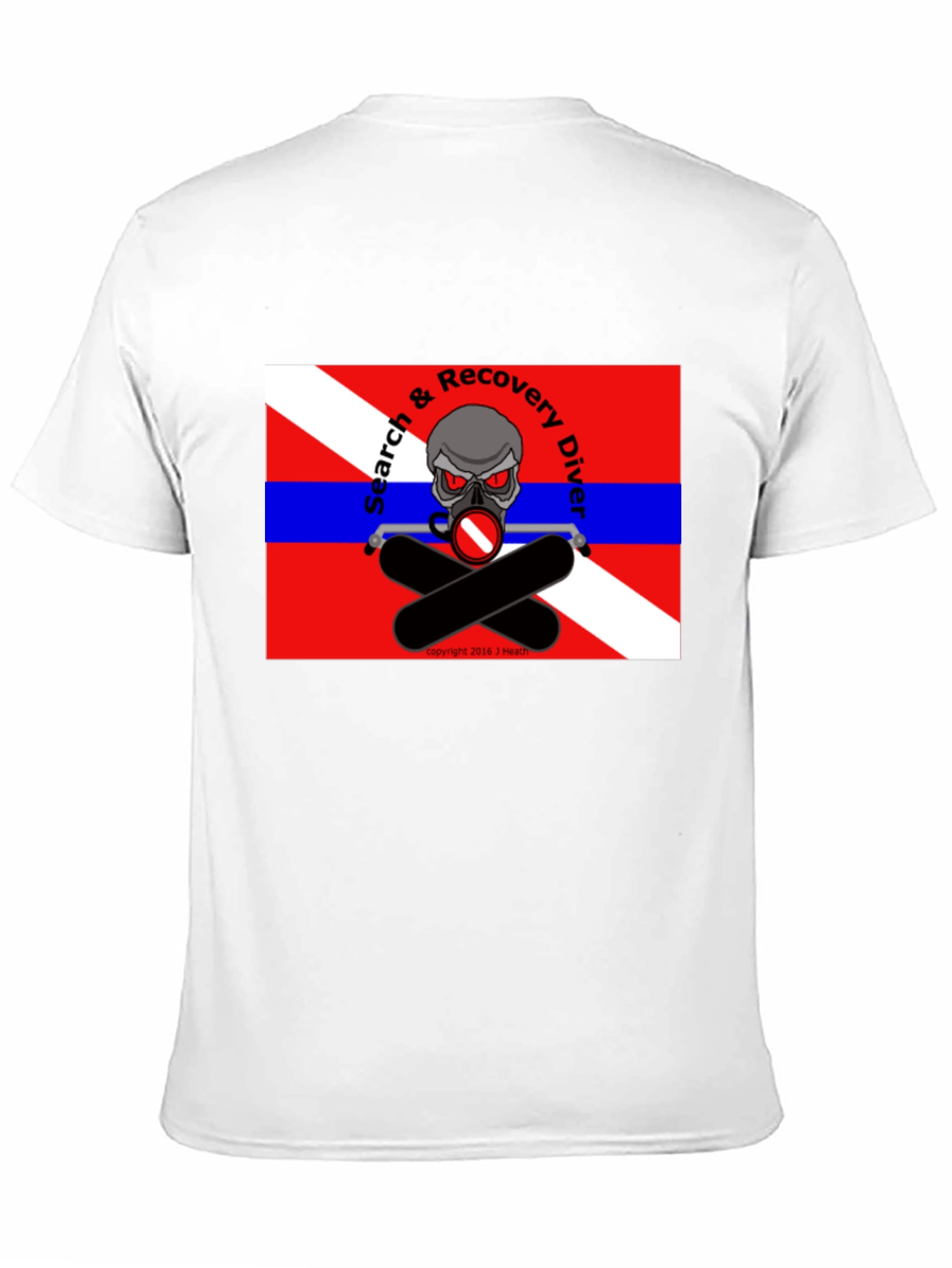 Black Search & Recovery Diver Skull T-Shirt view 11