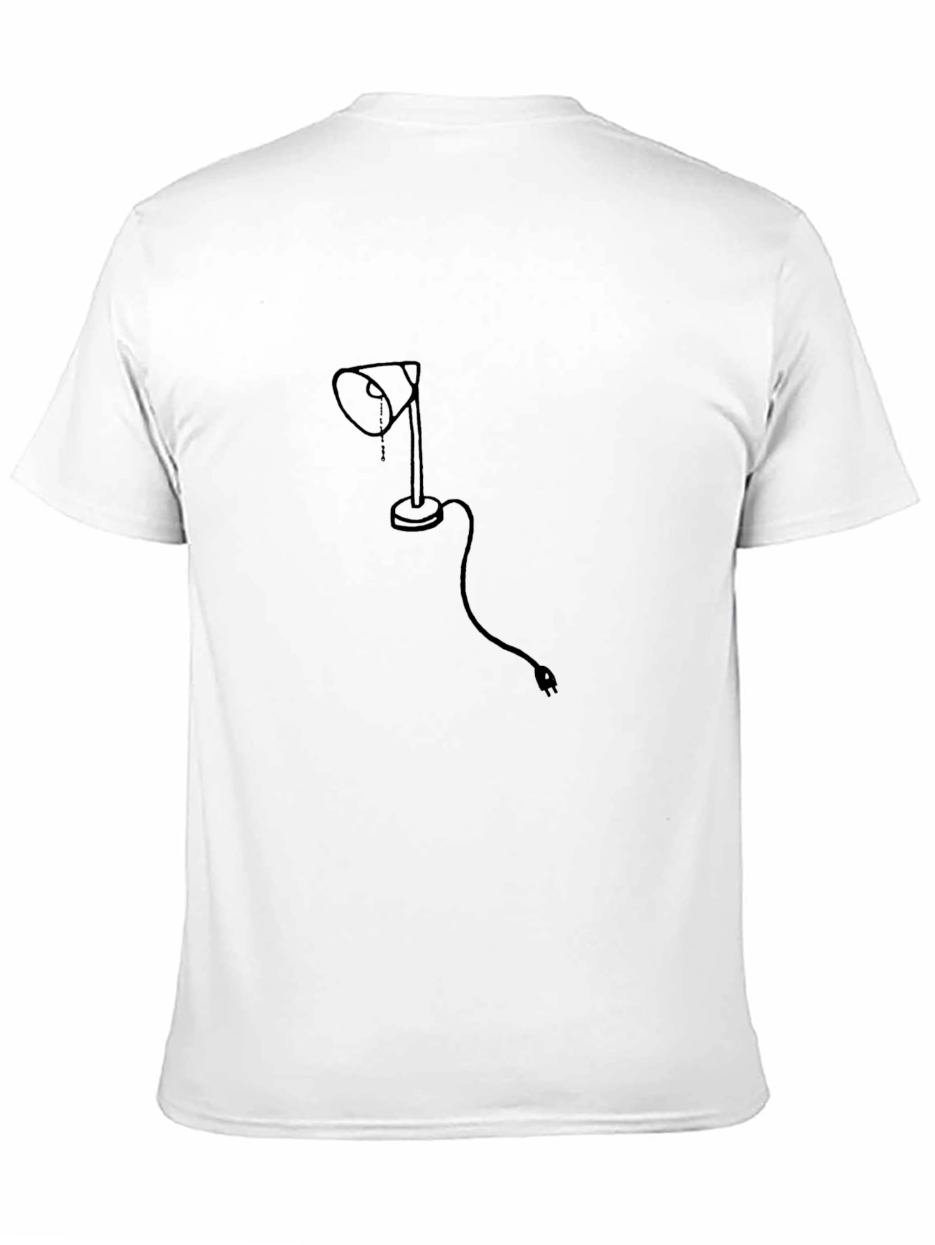 Black Minimalist Lamp Graphic Tee - Black Cotton T-Shirt view 11