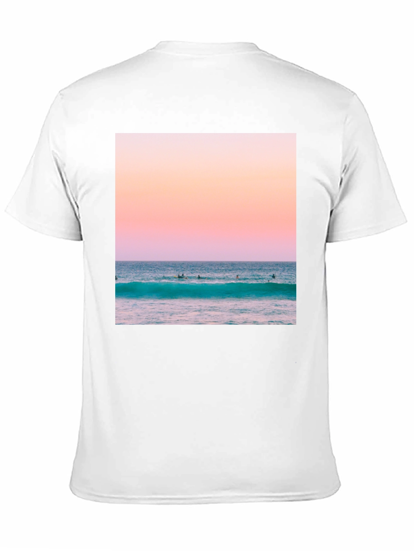 Black Sunset Ocean Wave Graphic T-Shirt view 11