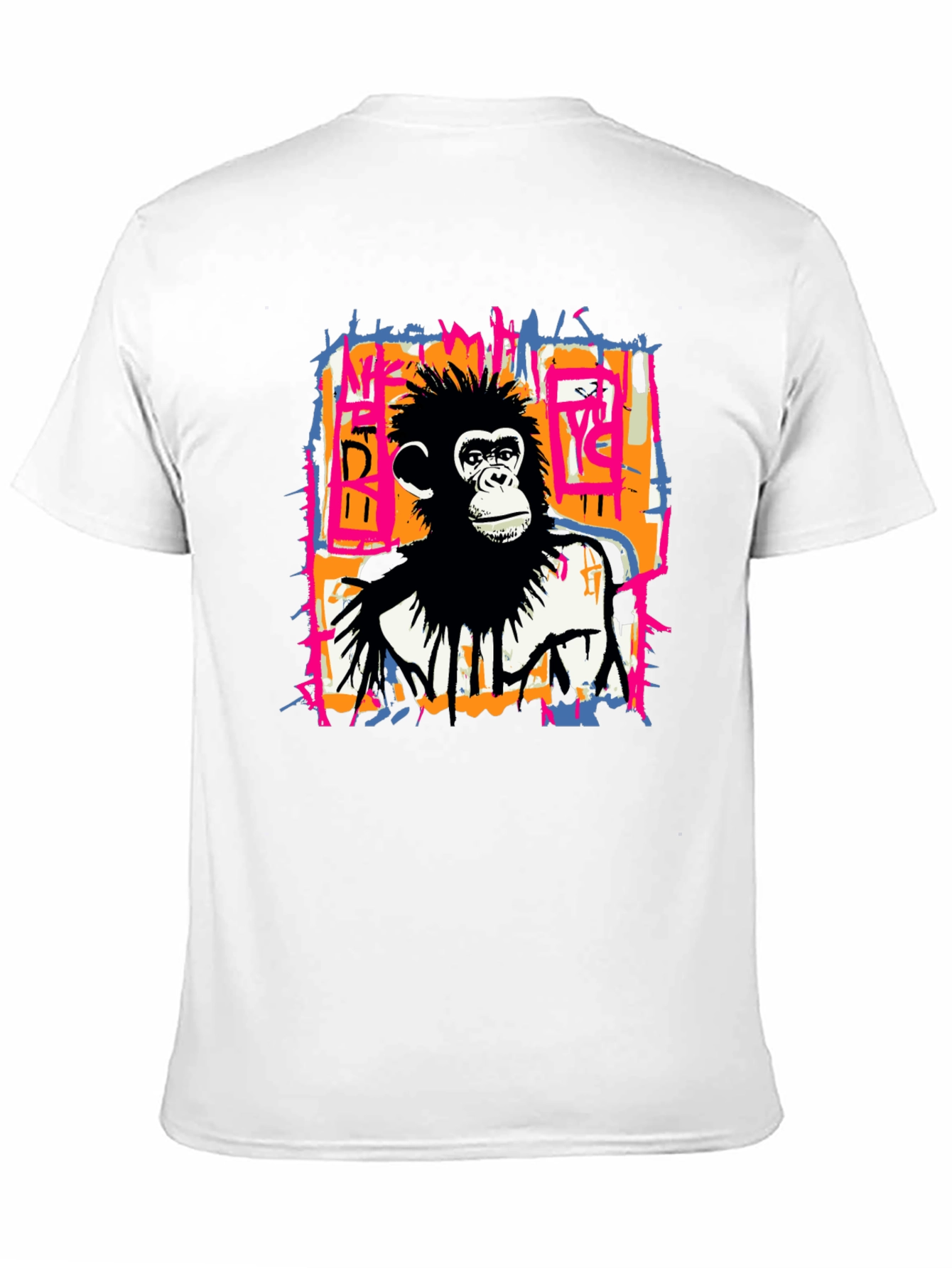 Black Abstract Monkey Graphic Tee - Black view 11