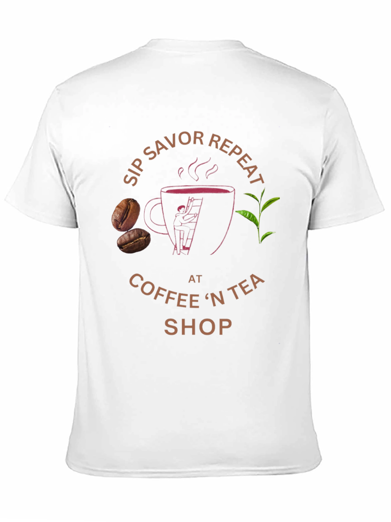 Black Sip Savor Repeat Coffee & Tea T-Shirt view 11