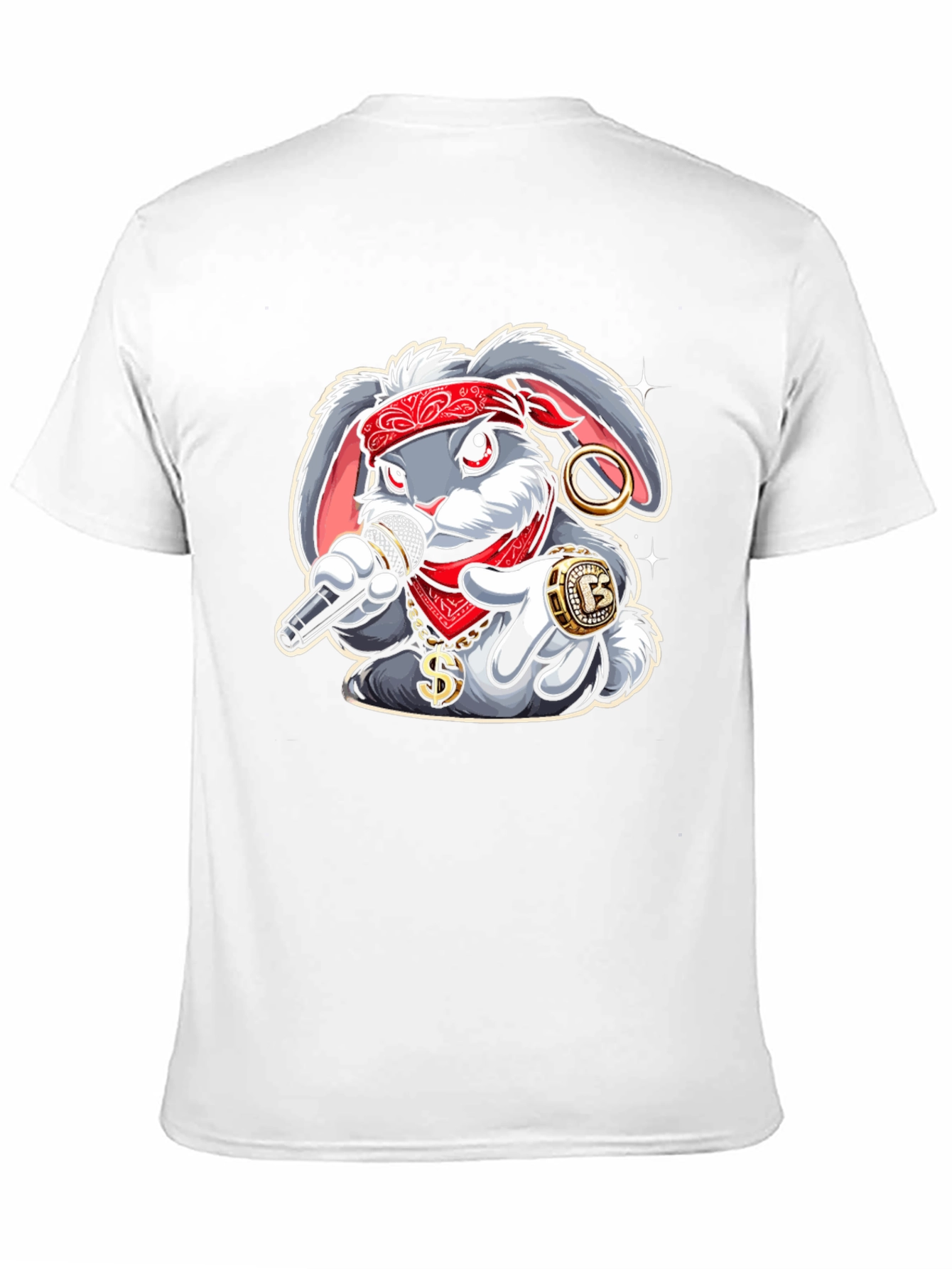 Black Rapper Rabbit Graphic Tee - Black view 11