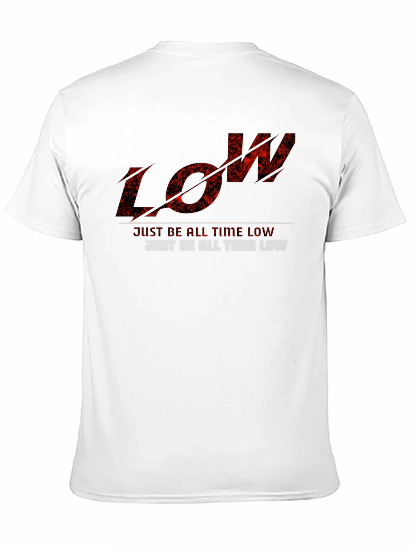 Black Men's Black T-Shirt with "LOW" Graphic Print view 11