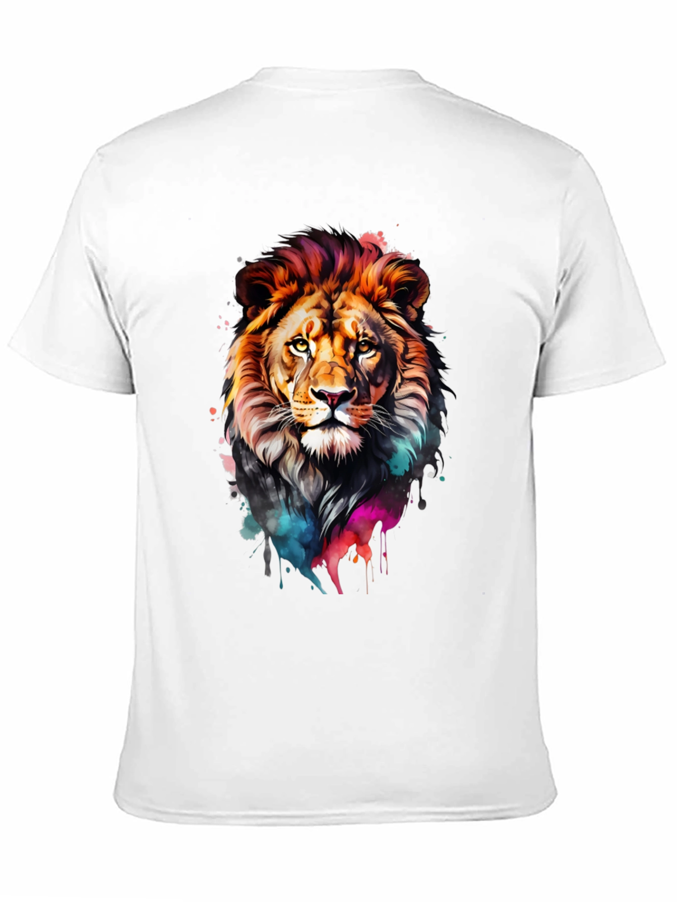 Black Vibrant Lion Graphic Black T-Shirt view 11