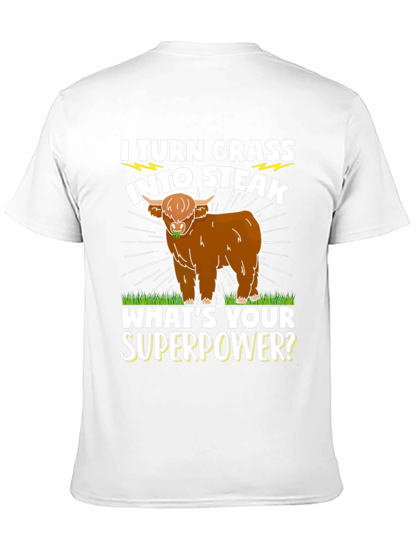 Black I Turn Grass Into Steak T-Shirt - Funny Cow Tee view 11
