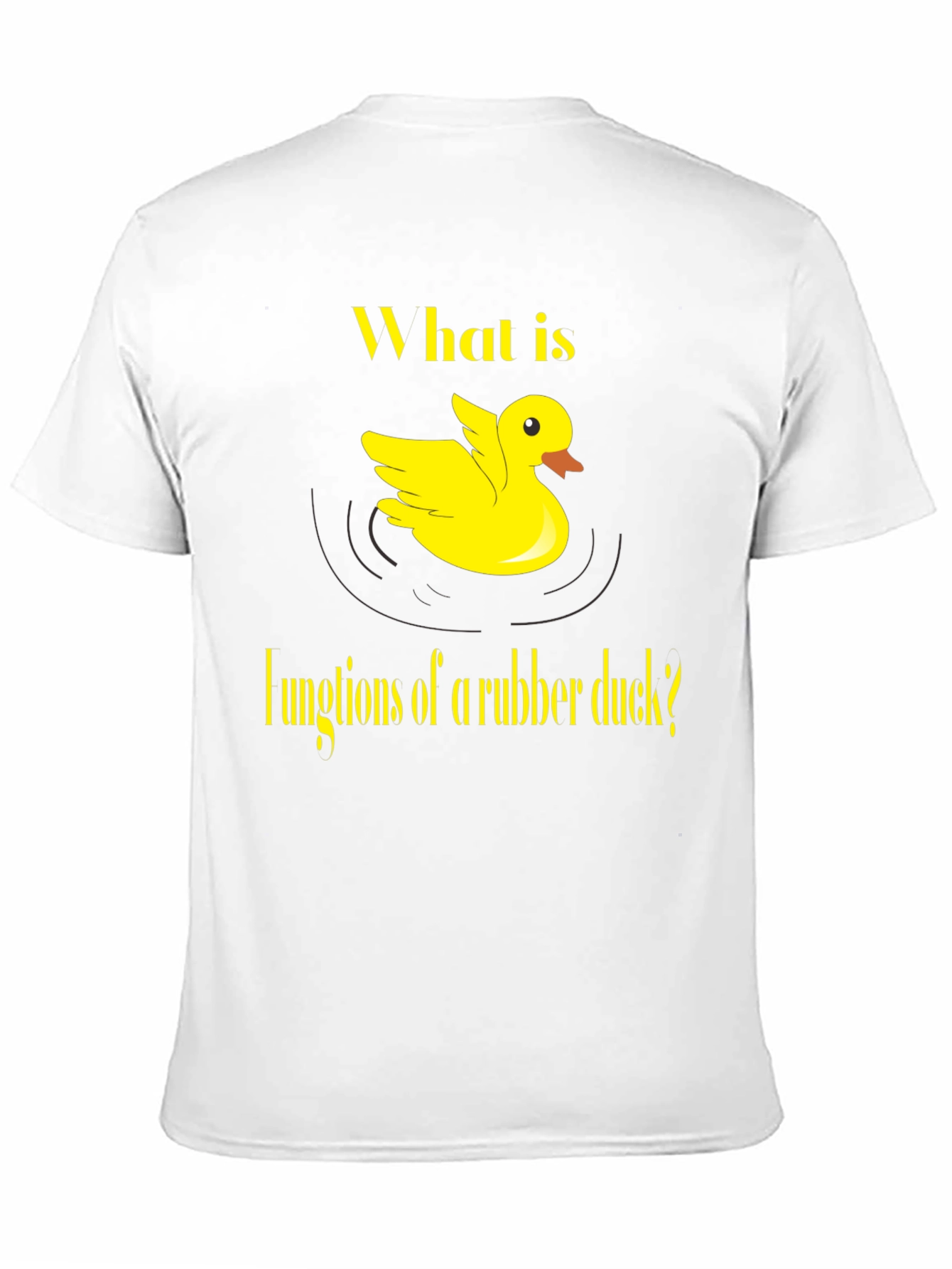 Black Rubber Duck Functions T-Shirt - Quirky Yellow Duck Design view 11