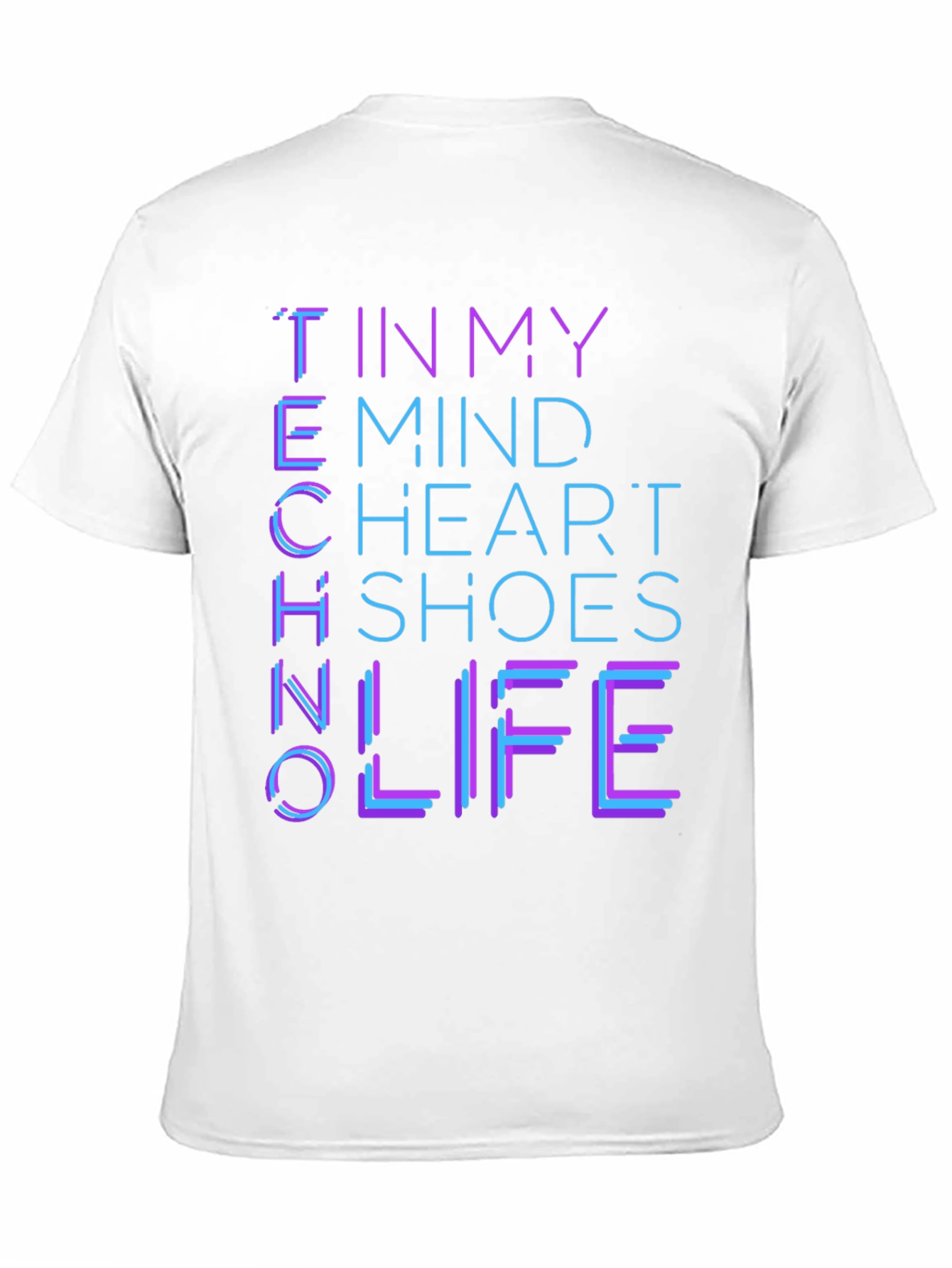 Black Techno Mind Heart Shoes Life Graphic Tee - Black view 11