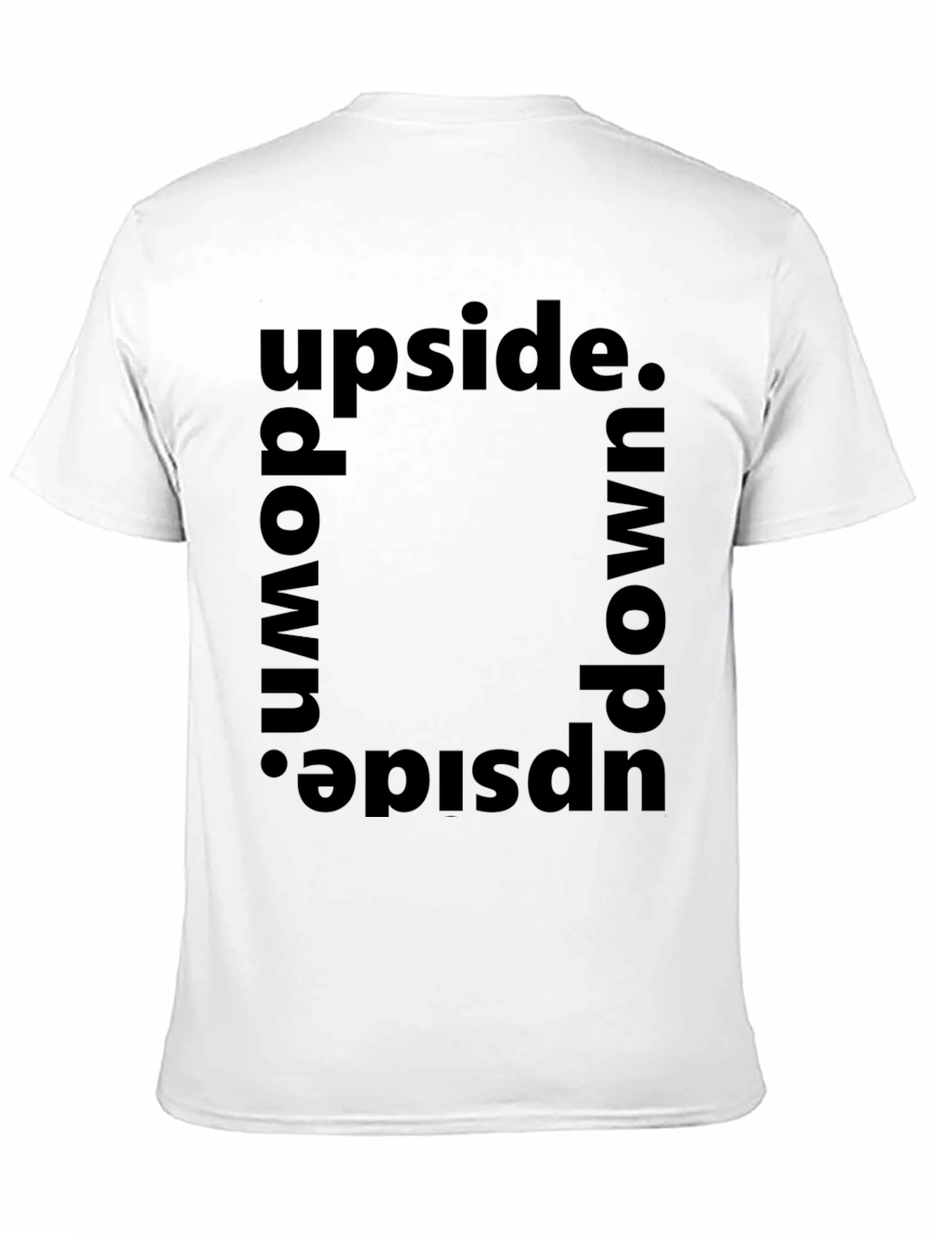 Black Upside Down Graphic Tee - Trendy Statement Shirt view 11
