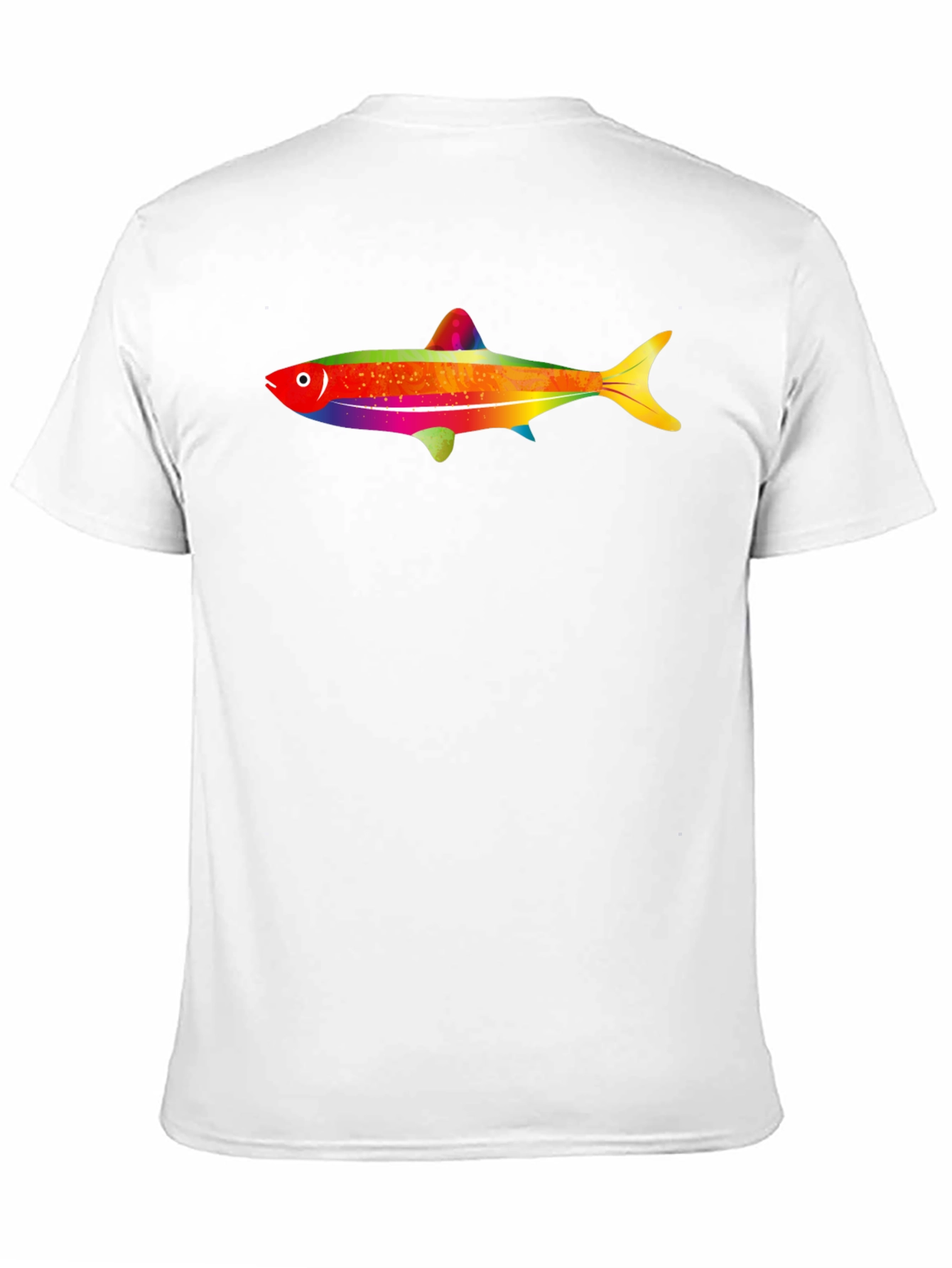Black Rainbow Fish Graphic Tee - Men's Black T-Shirt view 11