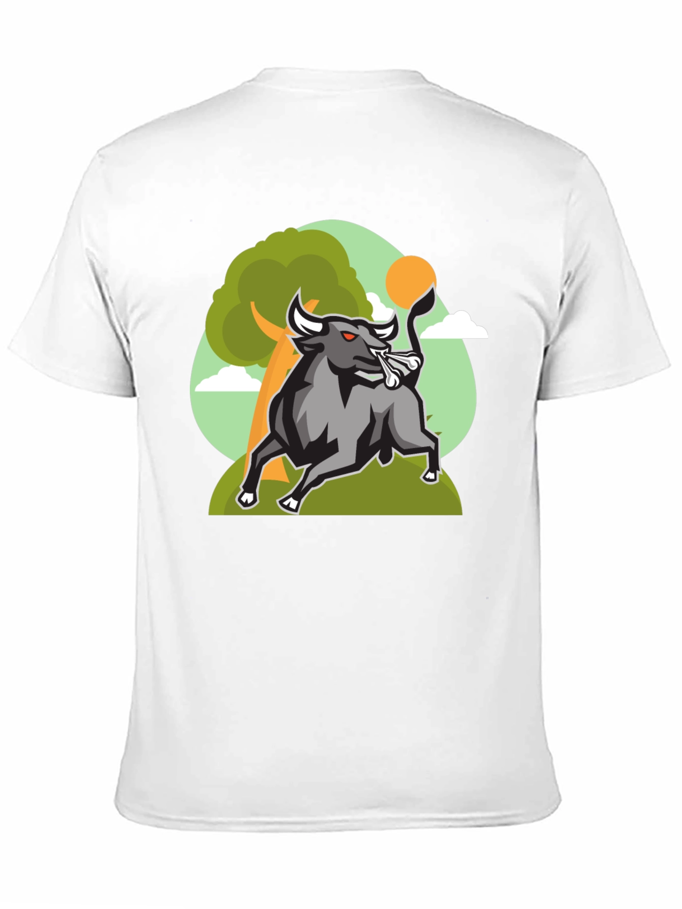Black Bull Graphic Tee - Black Cotton Shirt view 11