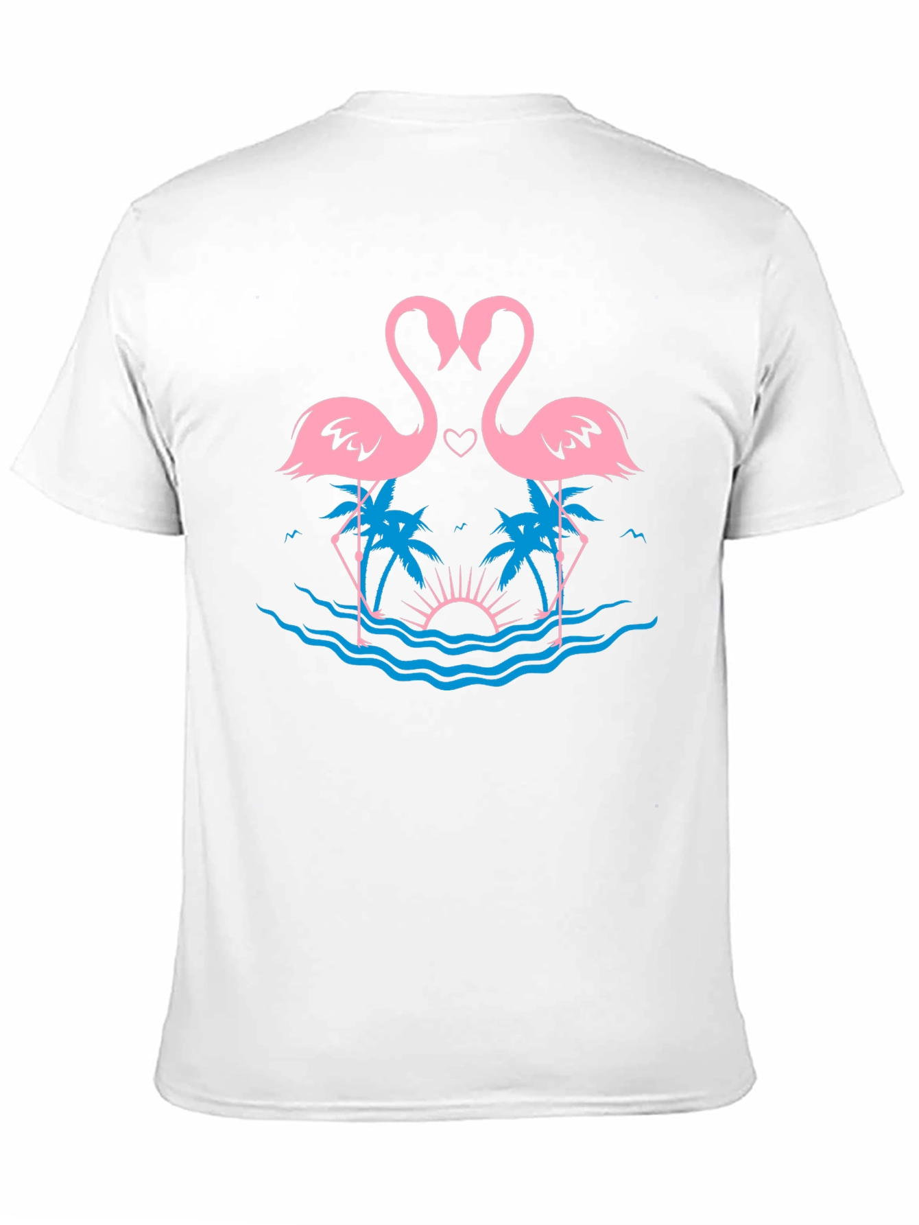Black Tropical Flamingo Love T-Shirt view 11