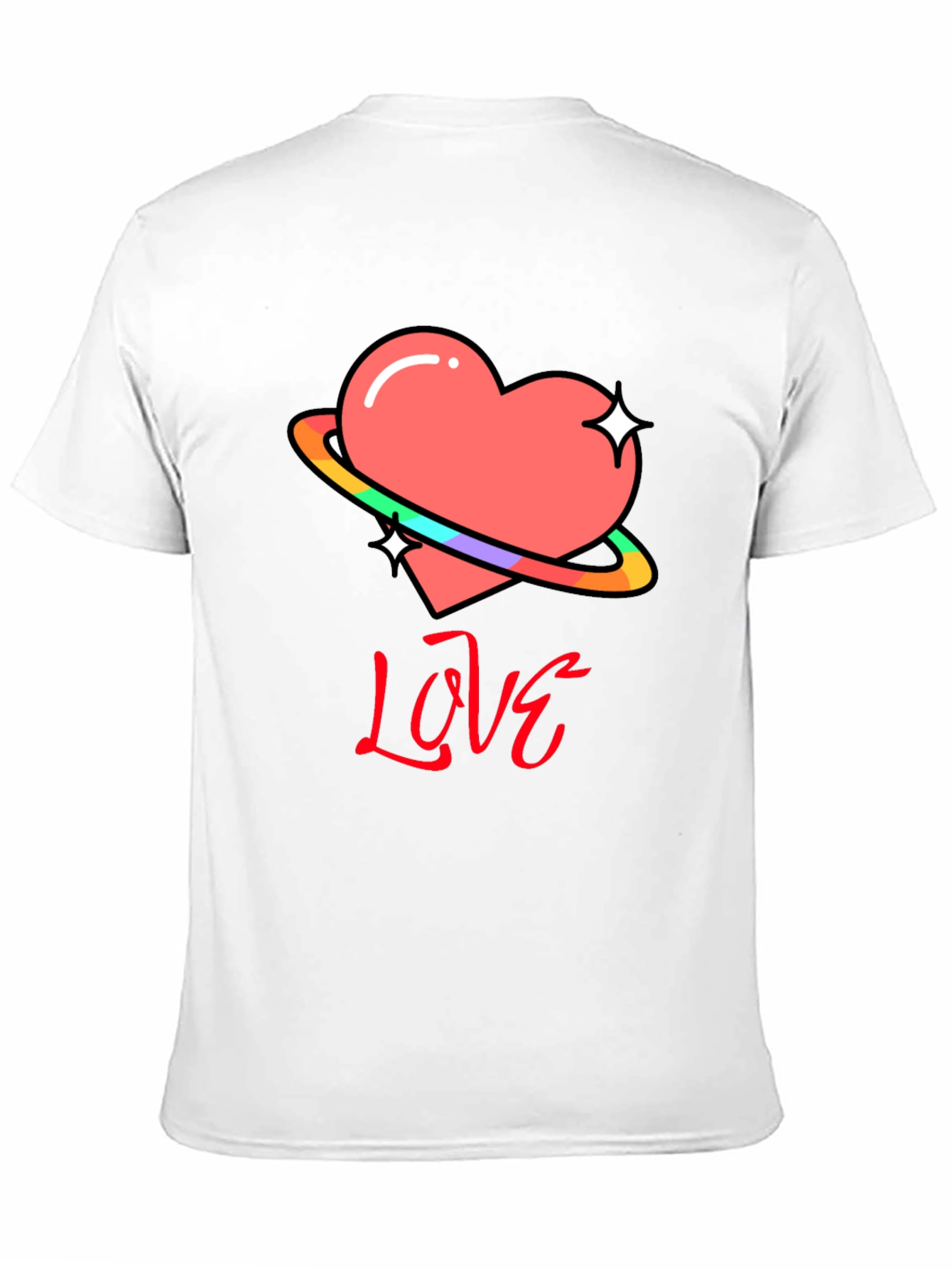 Black Love Heart Graphic T-Shirt - Black view 11