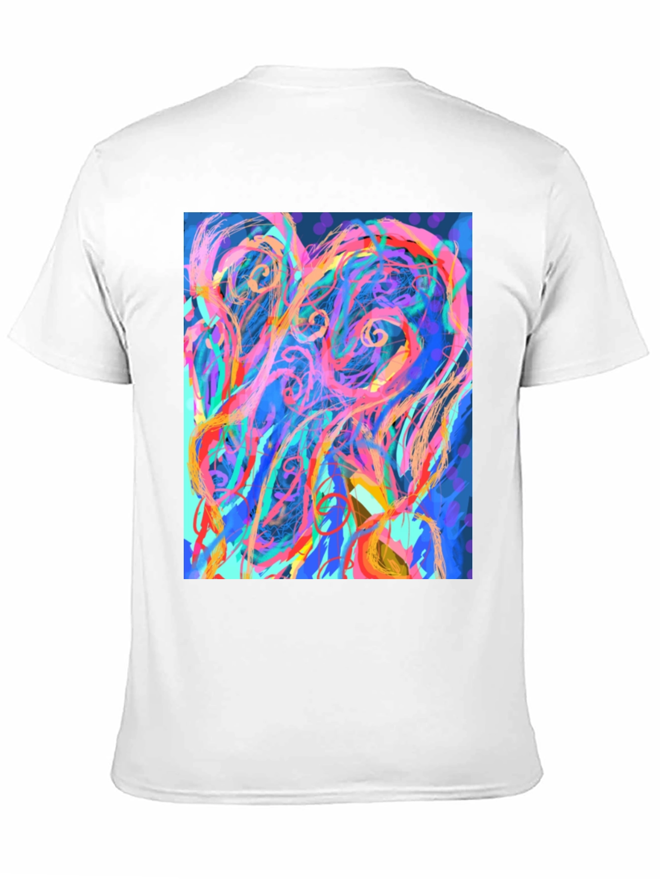 Black Abstract Art Graphic Print Black T-Shirt view 11