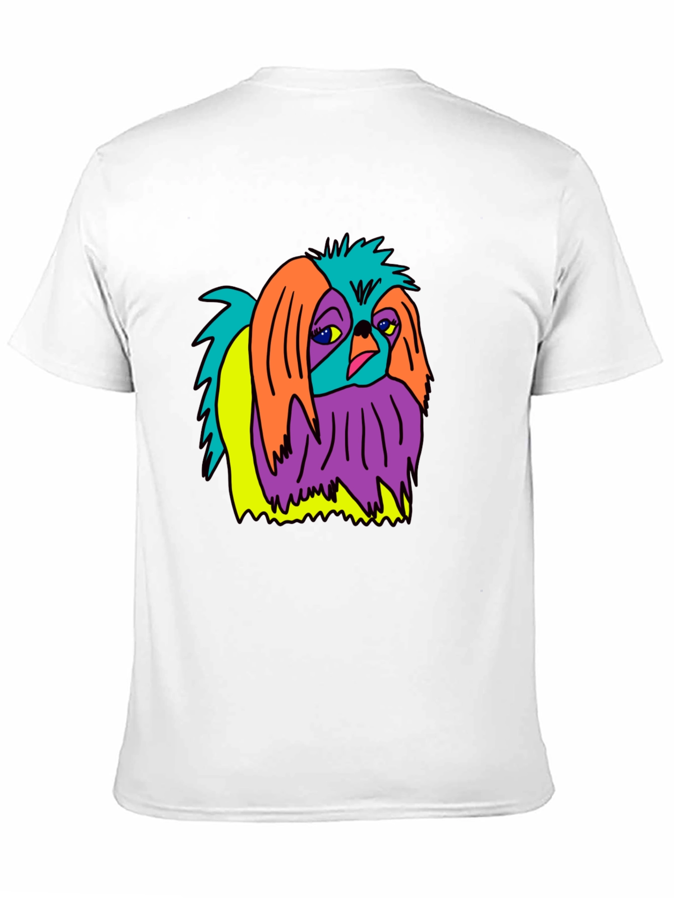 Black Funky Dog Graphic Tee - Black Cotton T-Shirt view 11