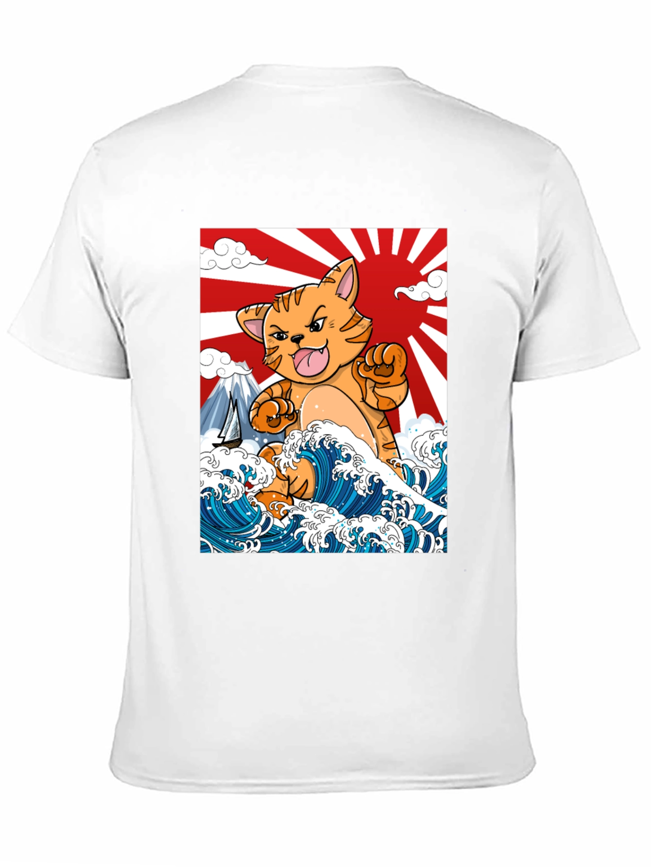 Black Kaiju Cat T-Shirt - Japanese Wave Art view 11
