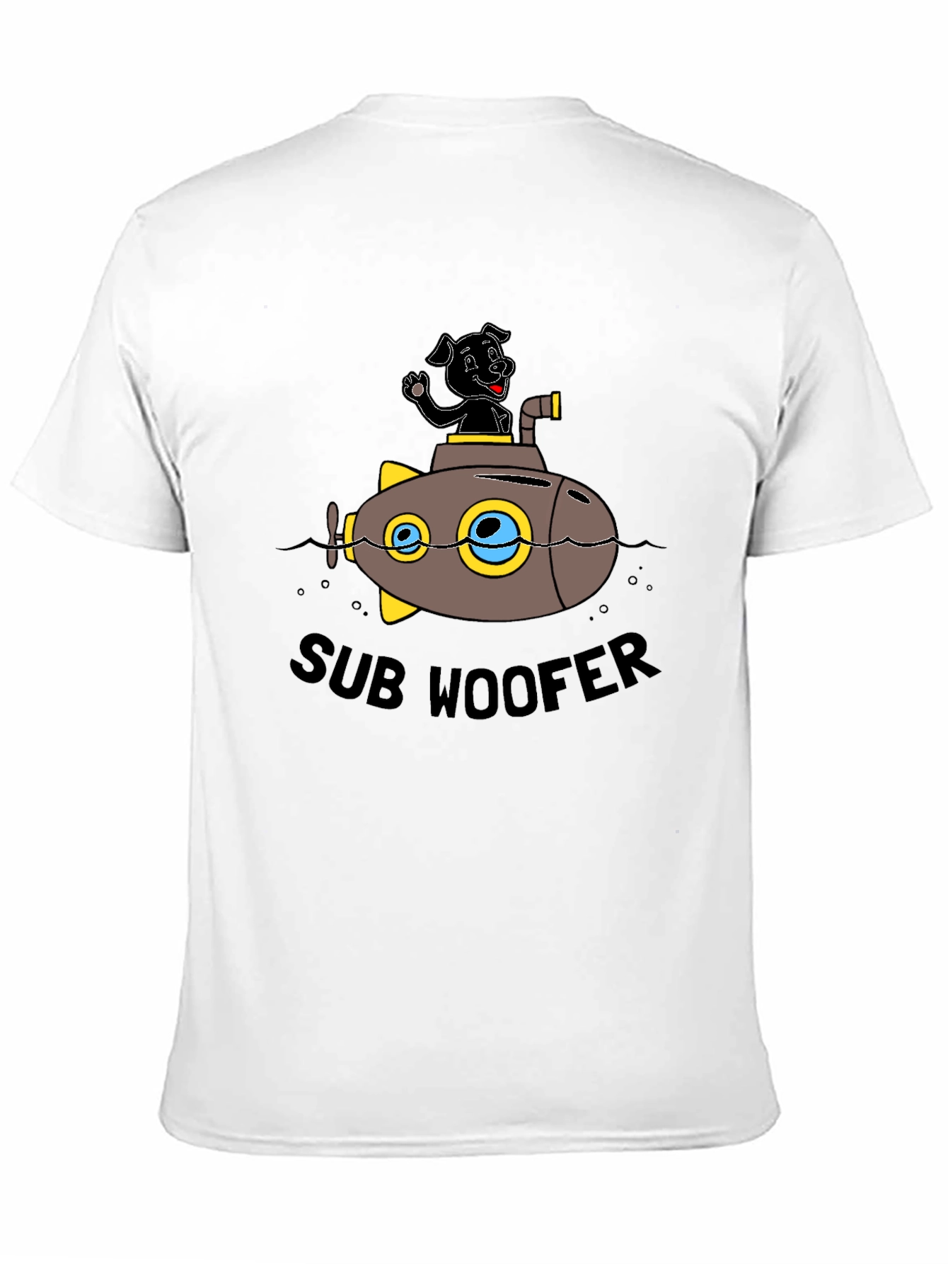 Black Sub Woofer Graphic Black T-Shirt view 11
