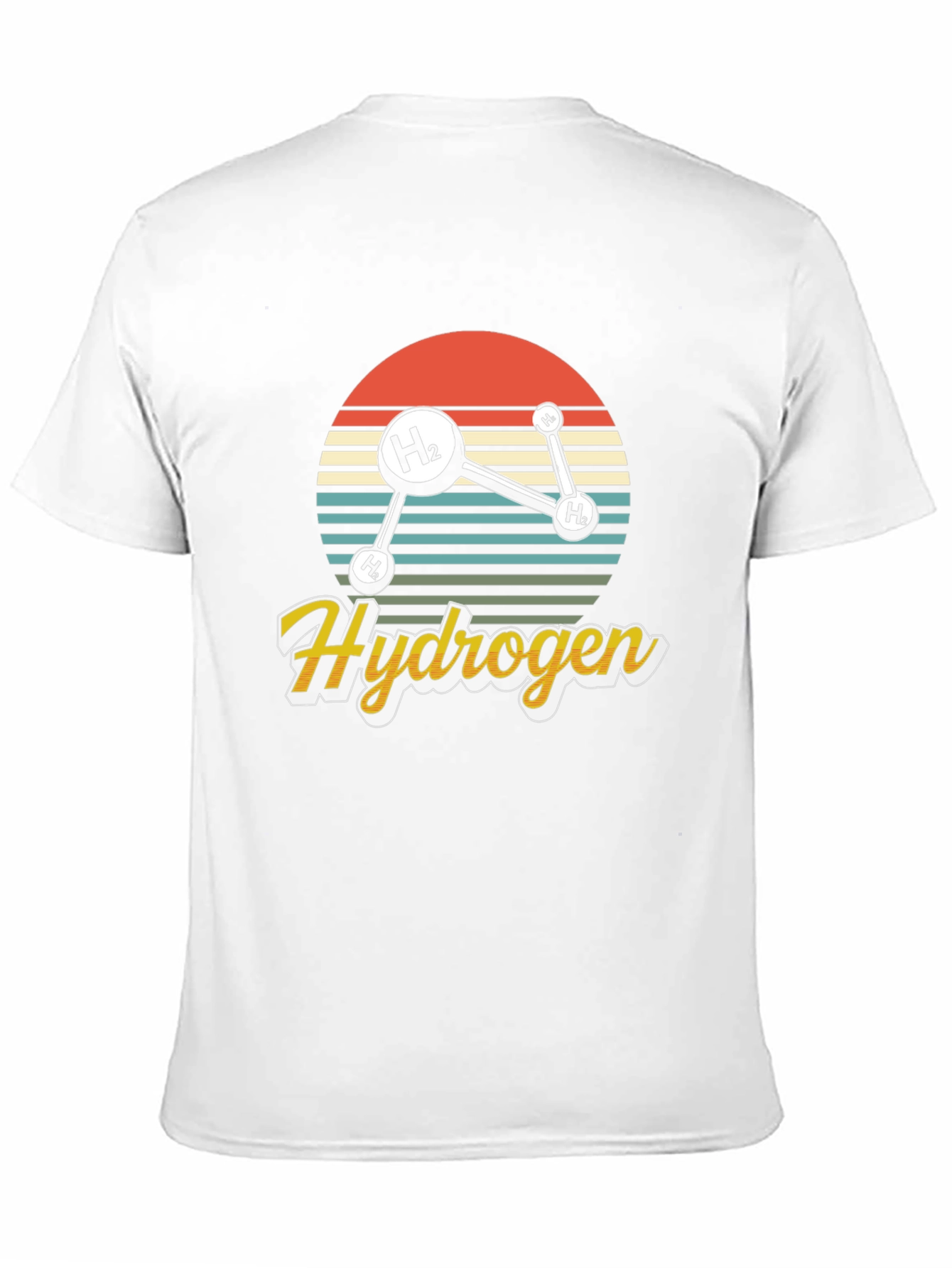 Black Hydrogen Molecule Graphic T-Shirt view 11