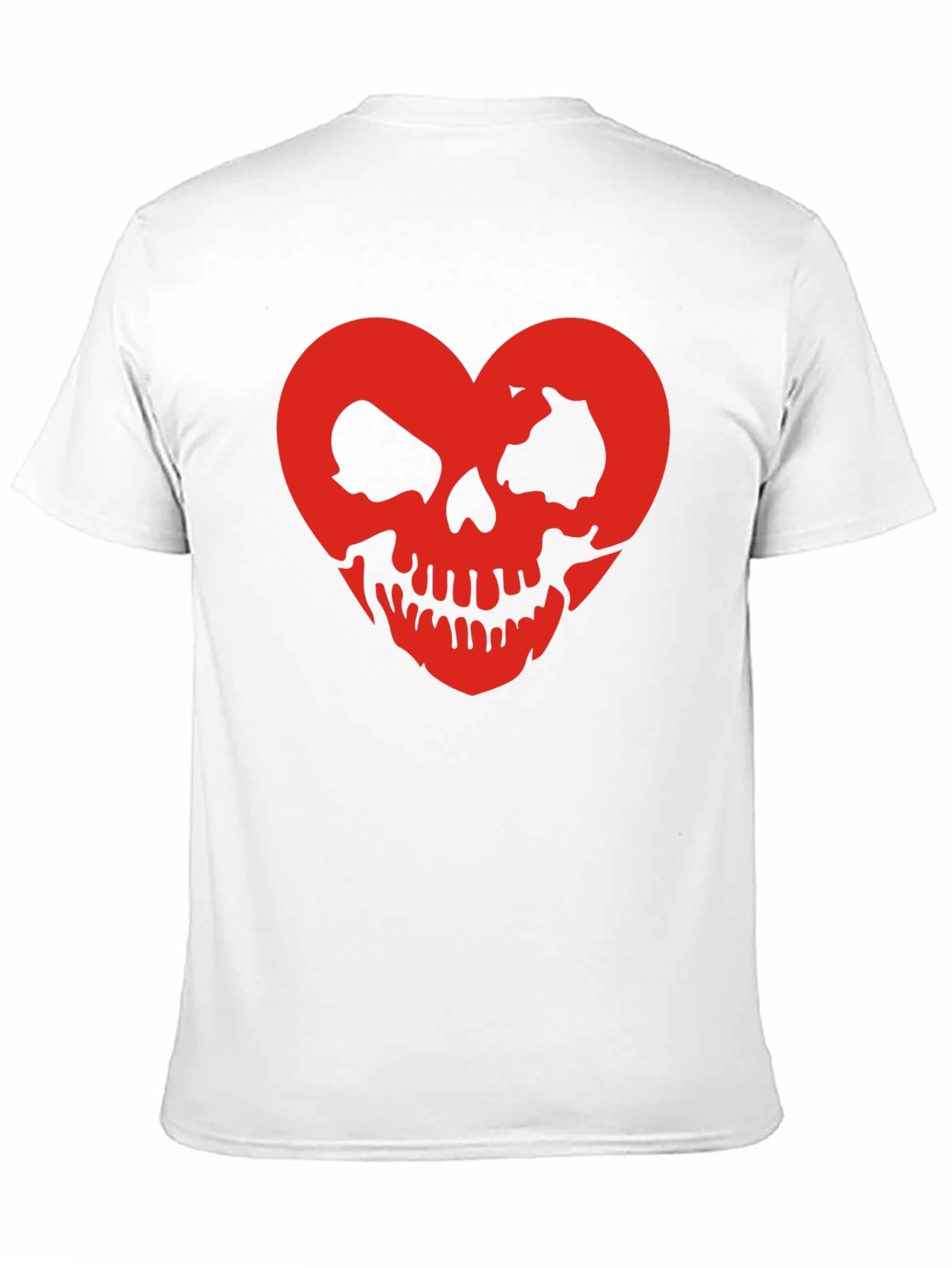 Black Skull Heart Graphic Tee - Black Cotton T-Shirt view 11