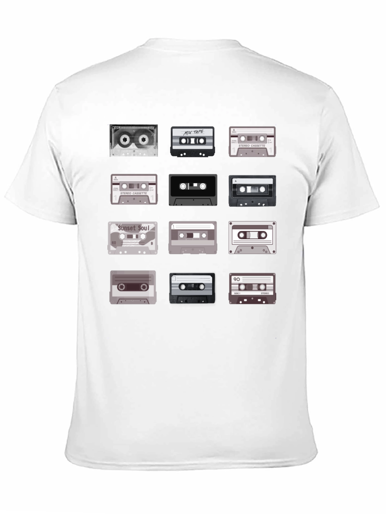 Black Retro Cassette Tape Graphic Tee - Music Lover T-Shirt view 11