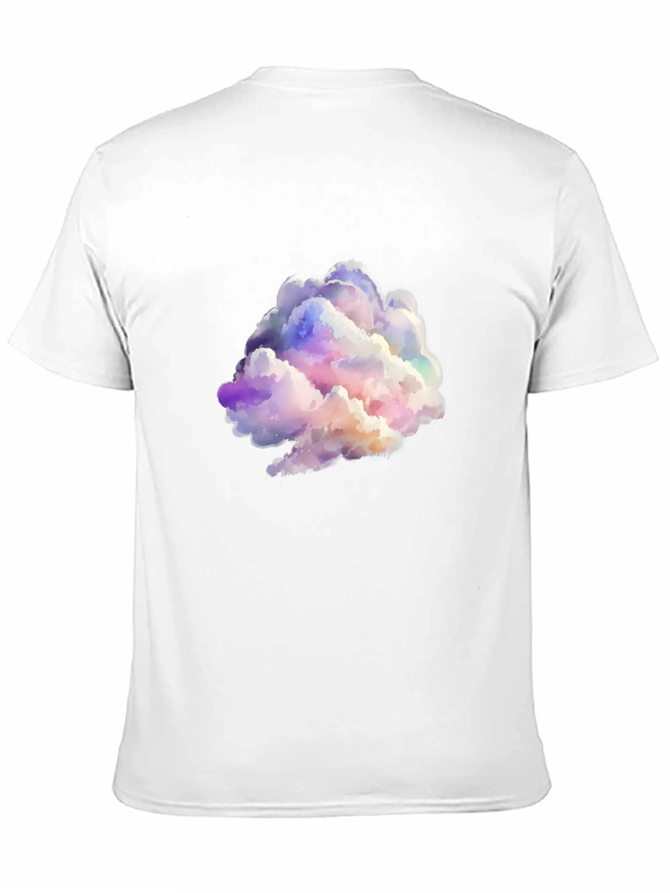 Black Colorful Cloud Graphic Black T-Shirt view 11