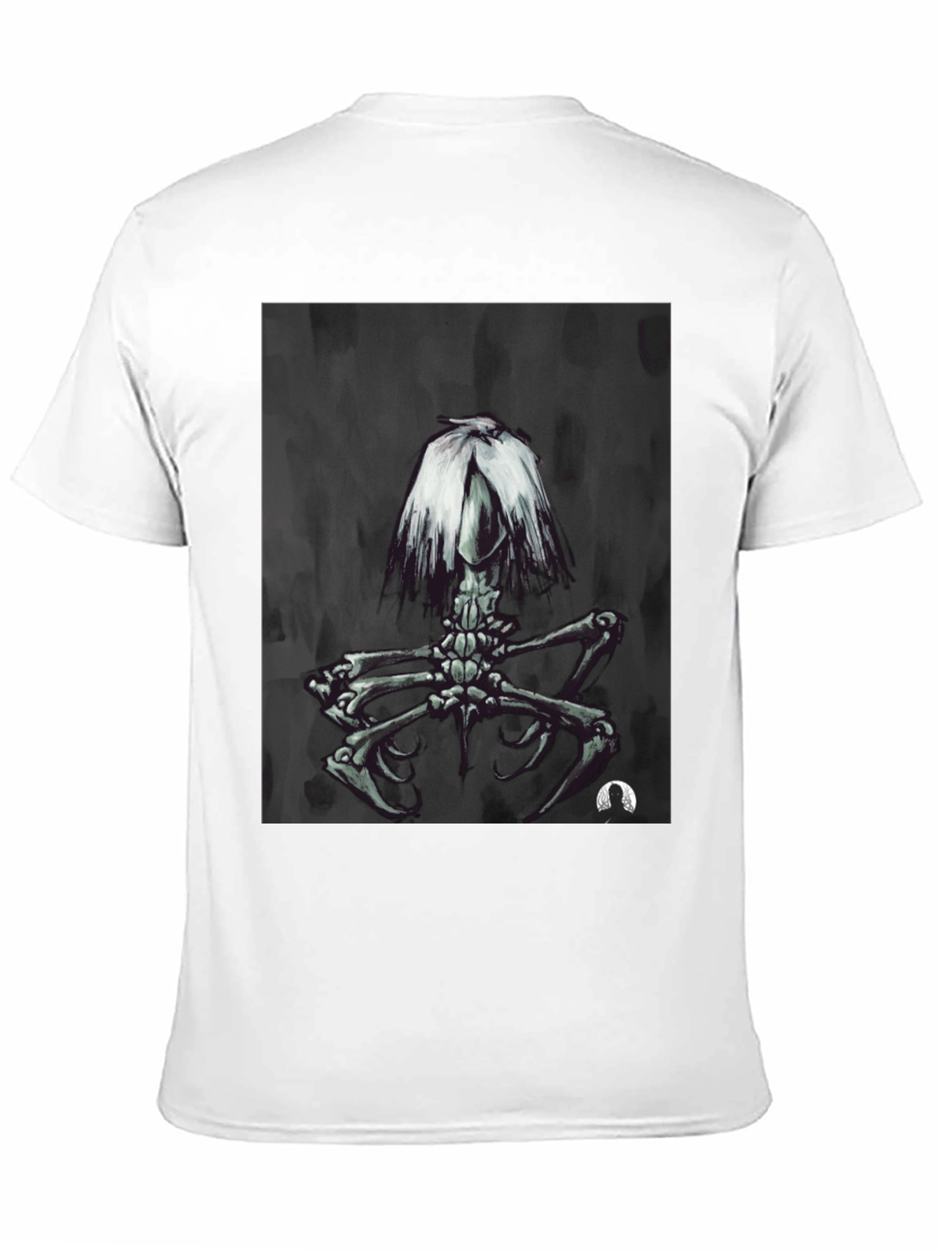 Black Dark Surreal Skeleton Art T-Shirt view 11