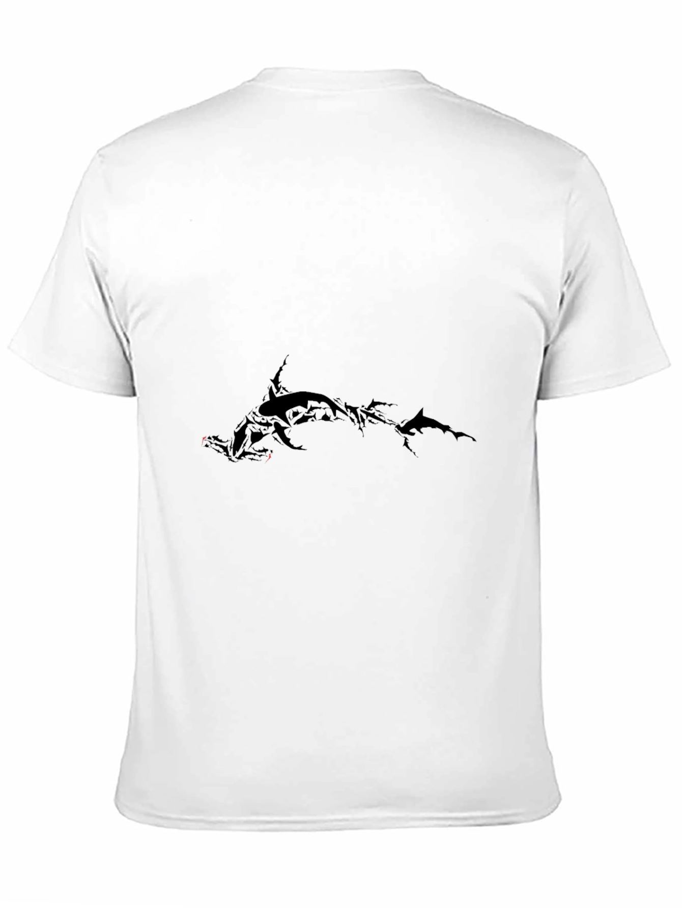 Black Men's Black Graphic Tee - Hammerhead Design view 11