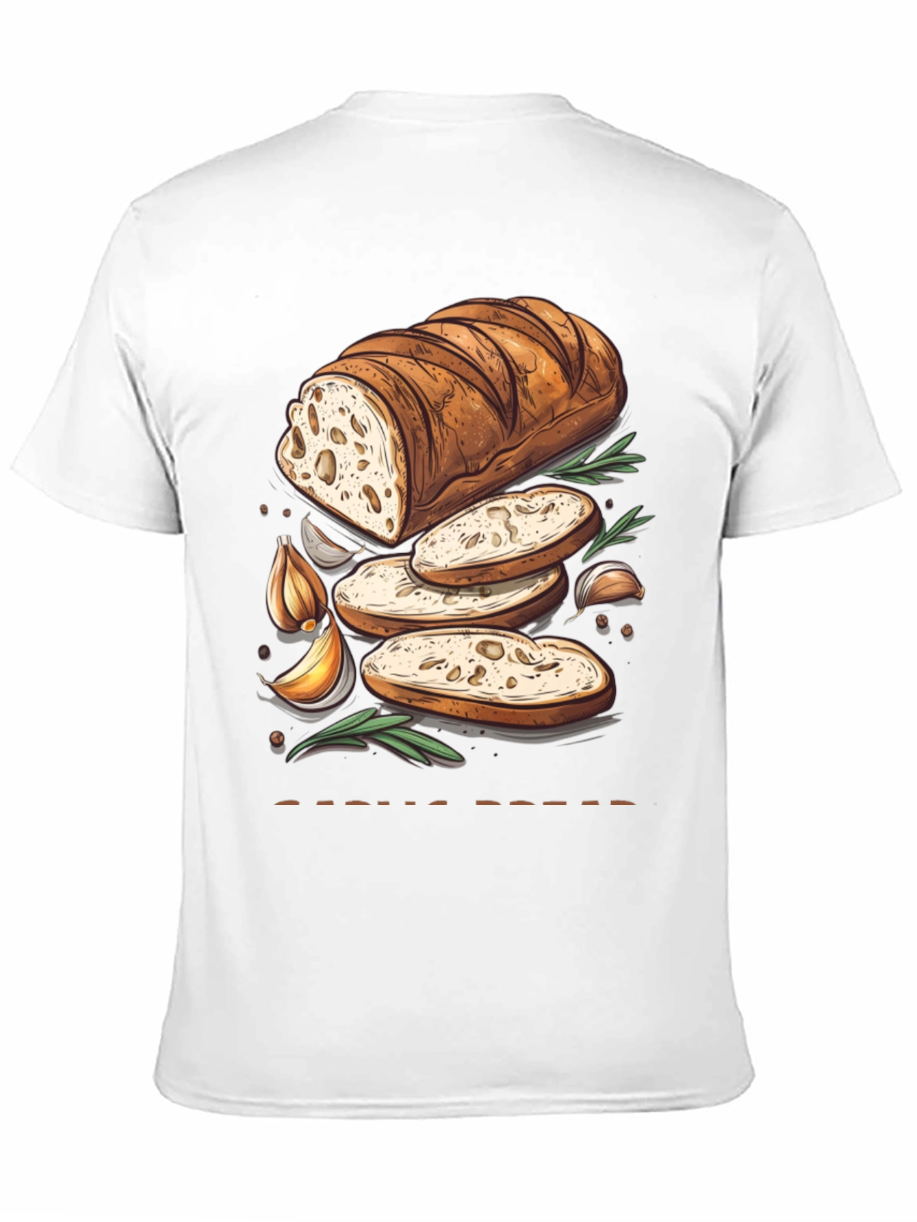 Black Garlic Bread Lover's T-Shirt view 11