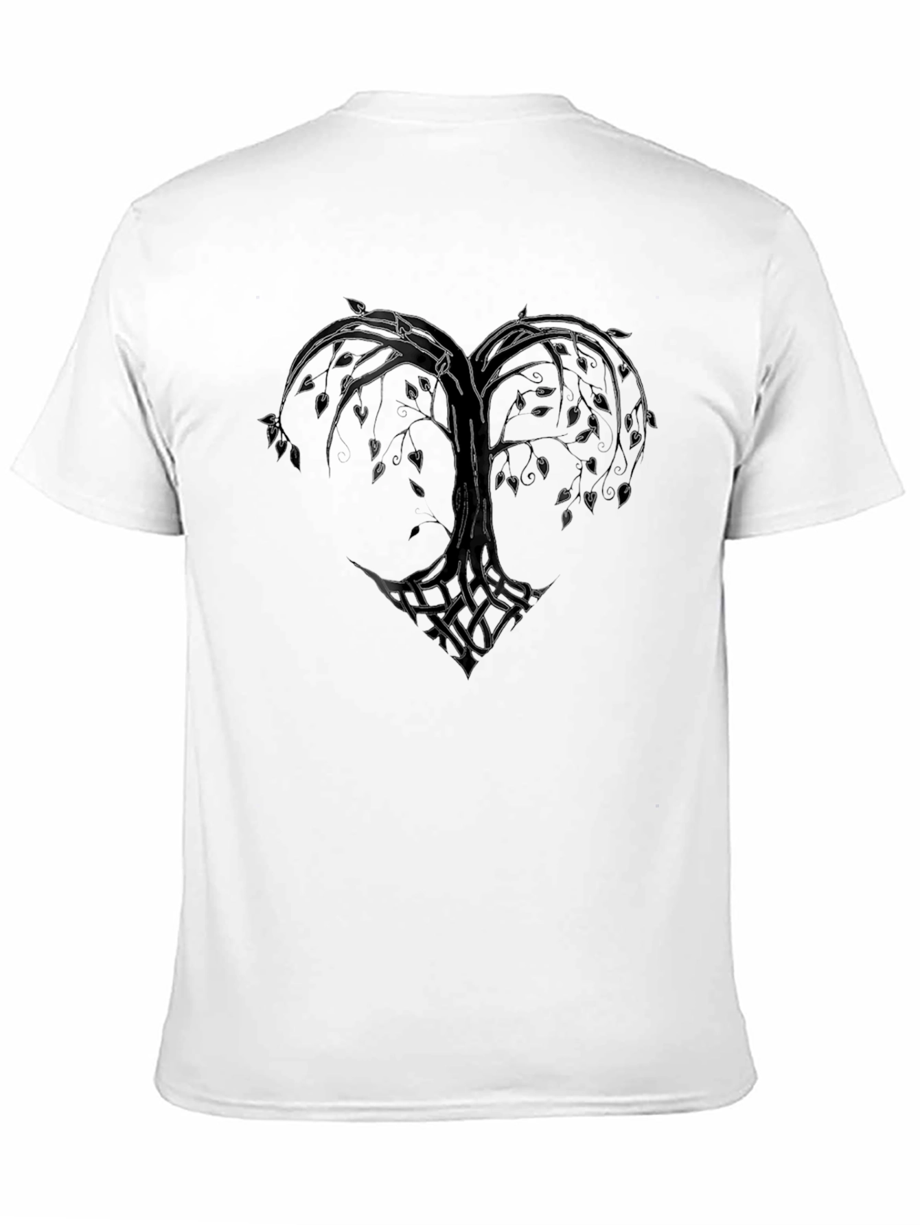 Black Heart Tree Black T-Shirt - Nature Love Design view 11