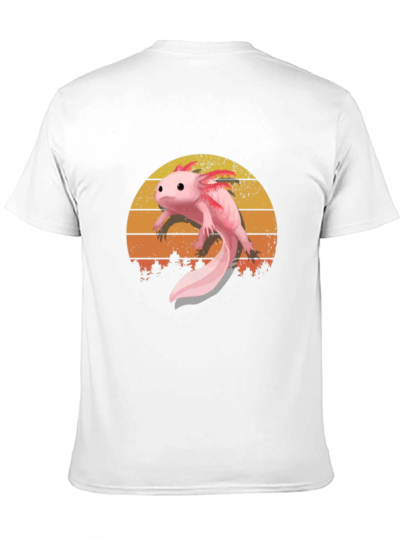 Black Axolotl Sunset Graphic Tee - Black Cotton T-Shirt view 11